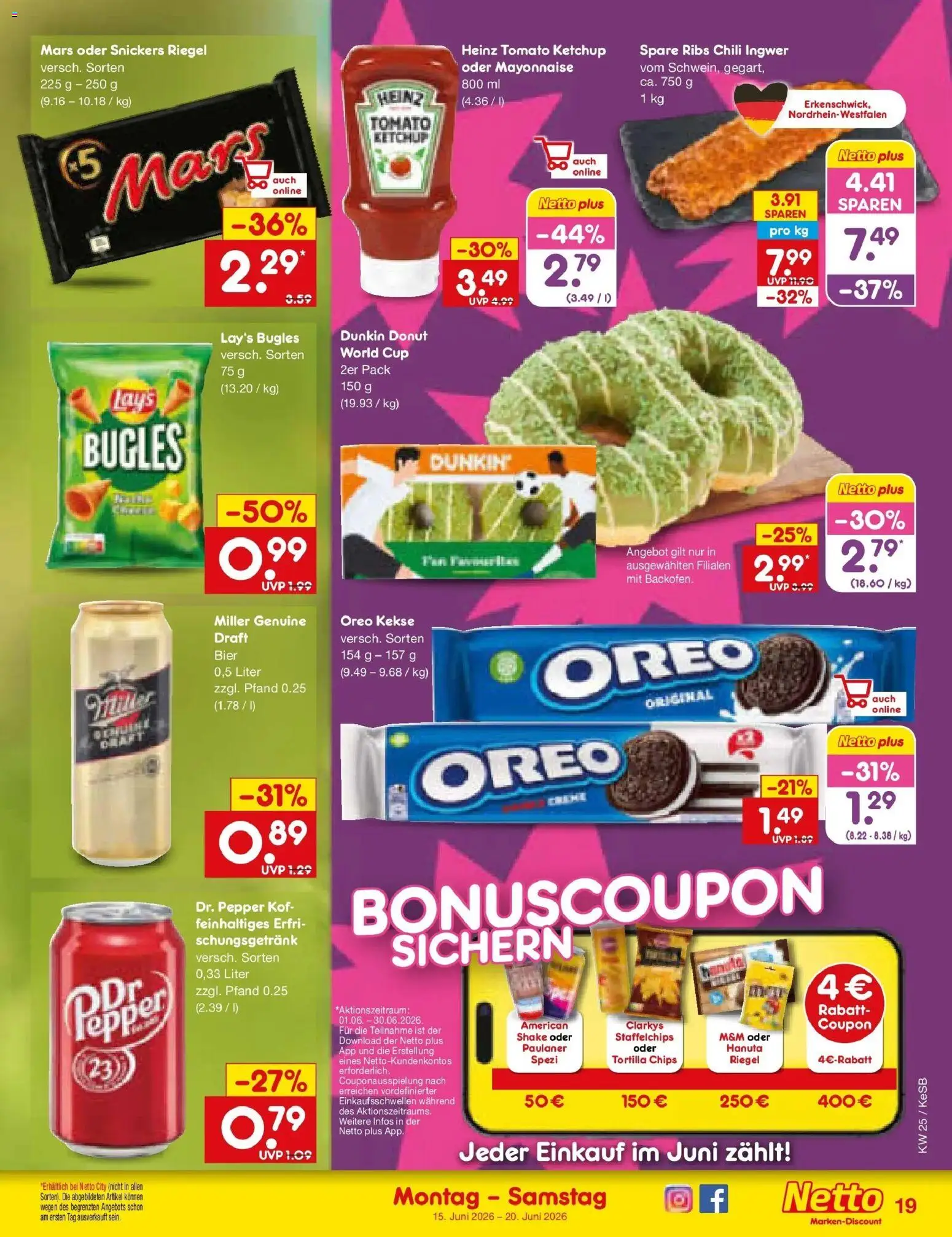 Netto Marken-Discount Prospekt Bonn – gültig ab 15.06.2026 | Seite: 23 | Produkte: Bier, Spare ribs, Chili, Chips