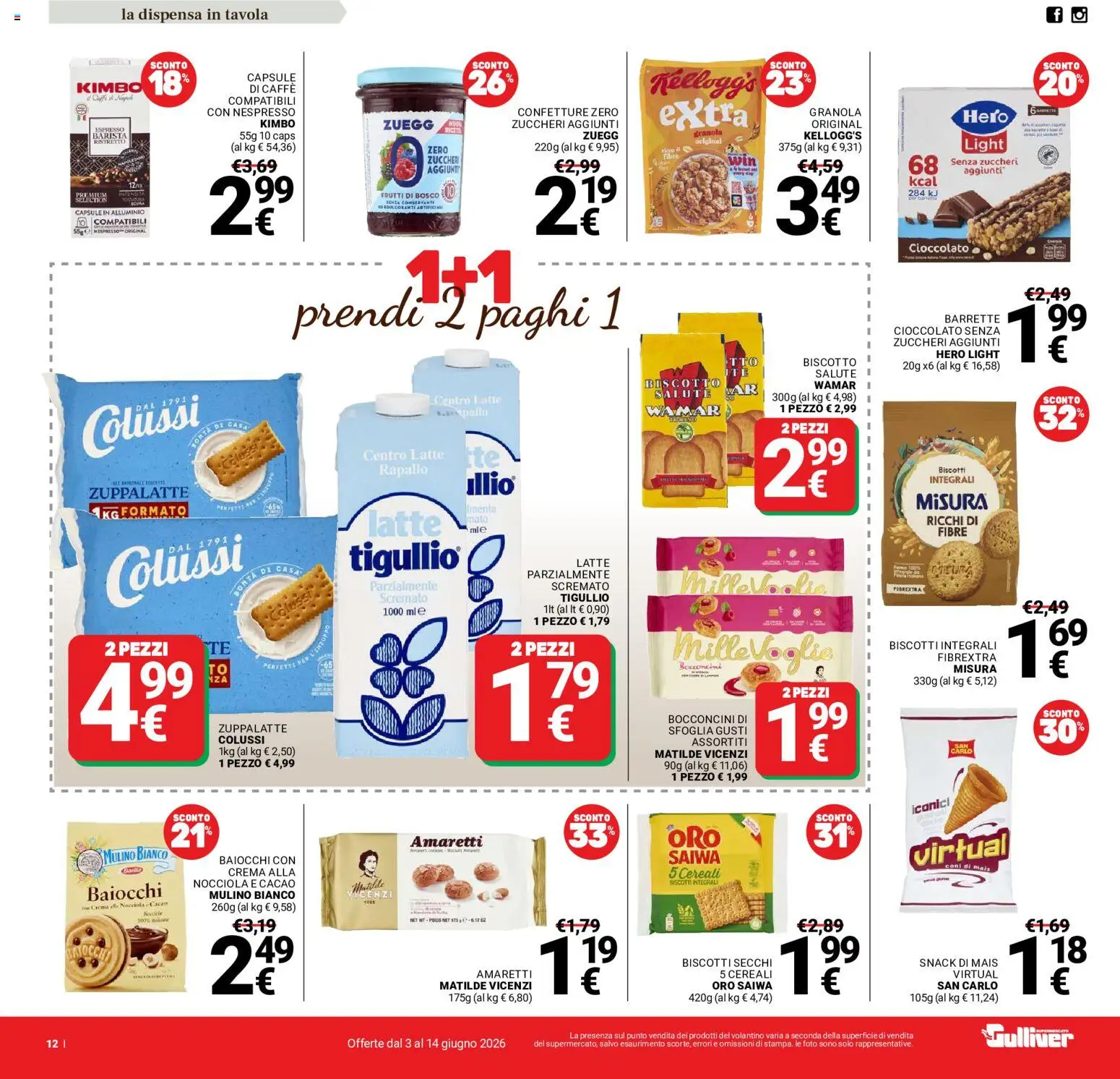 Volantino Gulliver del 03.06.2026 | Pagina: 12 | Prodotti: Caffè, Cereali, Mais, Alluminio