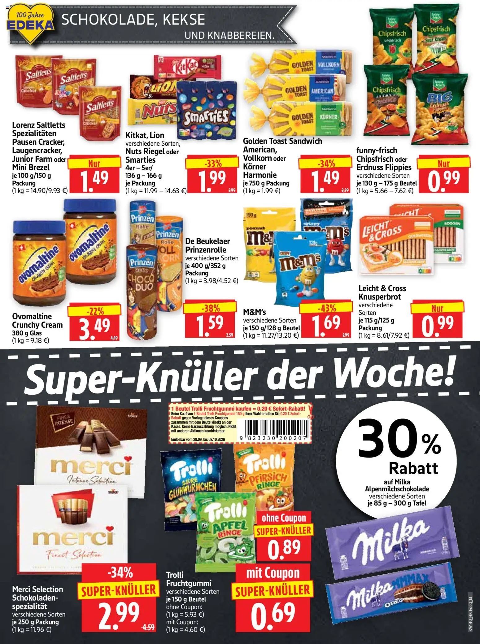 HERKULES Prospekt – gültig ab 28.09.2026 | Seite: 13 | Produkte: Merci, Ovomaltine, Äpfel, Milka