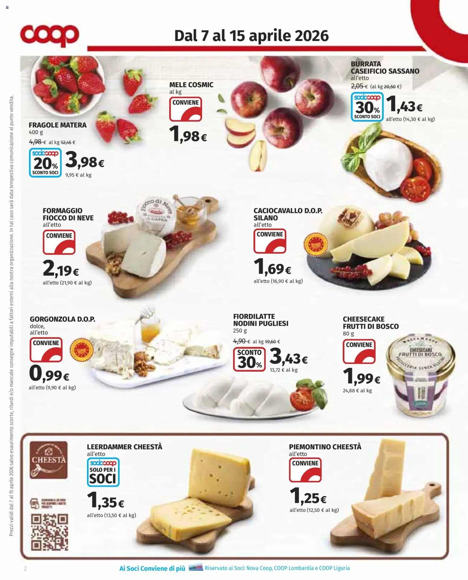 Volantino COOP del 07.04.2026 | Pagina: 2 | Prodotti: Mele, Data, Gorgonzola, Burrata