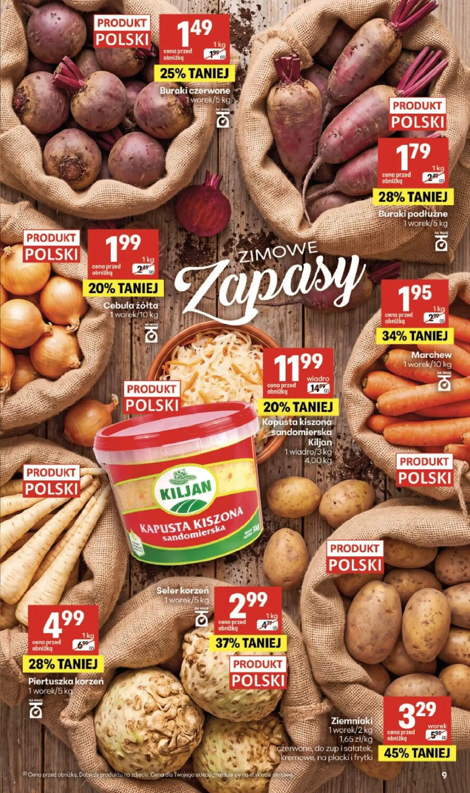 Delikatesy Centrum gazetka od 22.10.2026 | Strona: 9 | Produkty: Kapusta, Kapusta kiszona, Cebula, Ziemniaki