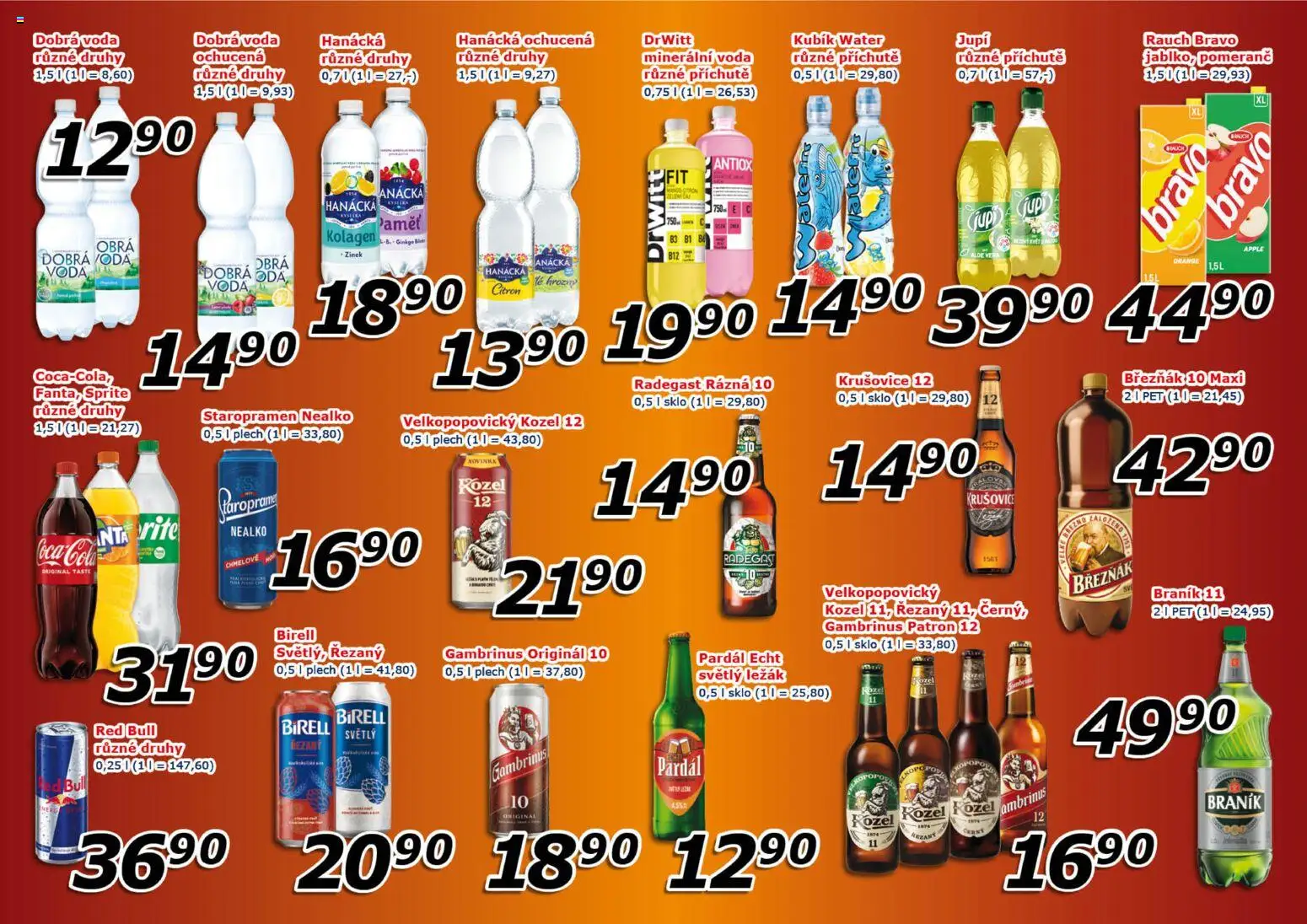 Eso market leták od 14.10.2026 | Strana: 7 | Produkty: Dobrá voda, Staropramen, Jupí, Krušovice 12