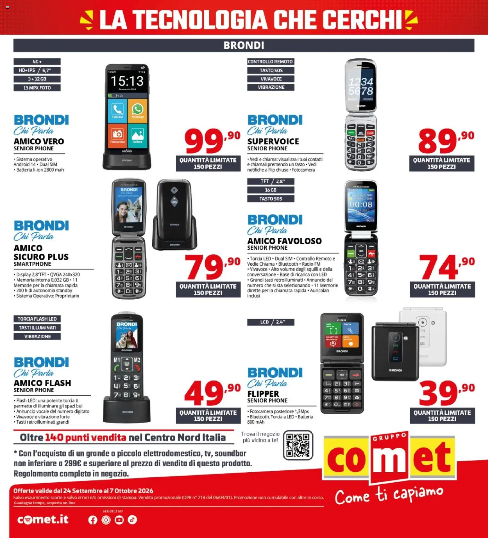 Volantino Comet del 24/09/2026 | Pagina: 39 | Prodotti: Soundbar, Telefono, Fotocamera, Batteria
