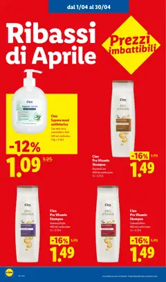 Anteprima del volantino Cien Pro Vitamin Shampoo Repair&Care, Shampoo Repair&Care. 400 ml confezione. valido a partire dal 01.04.2026 | Pagina: 10