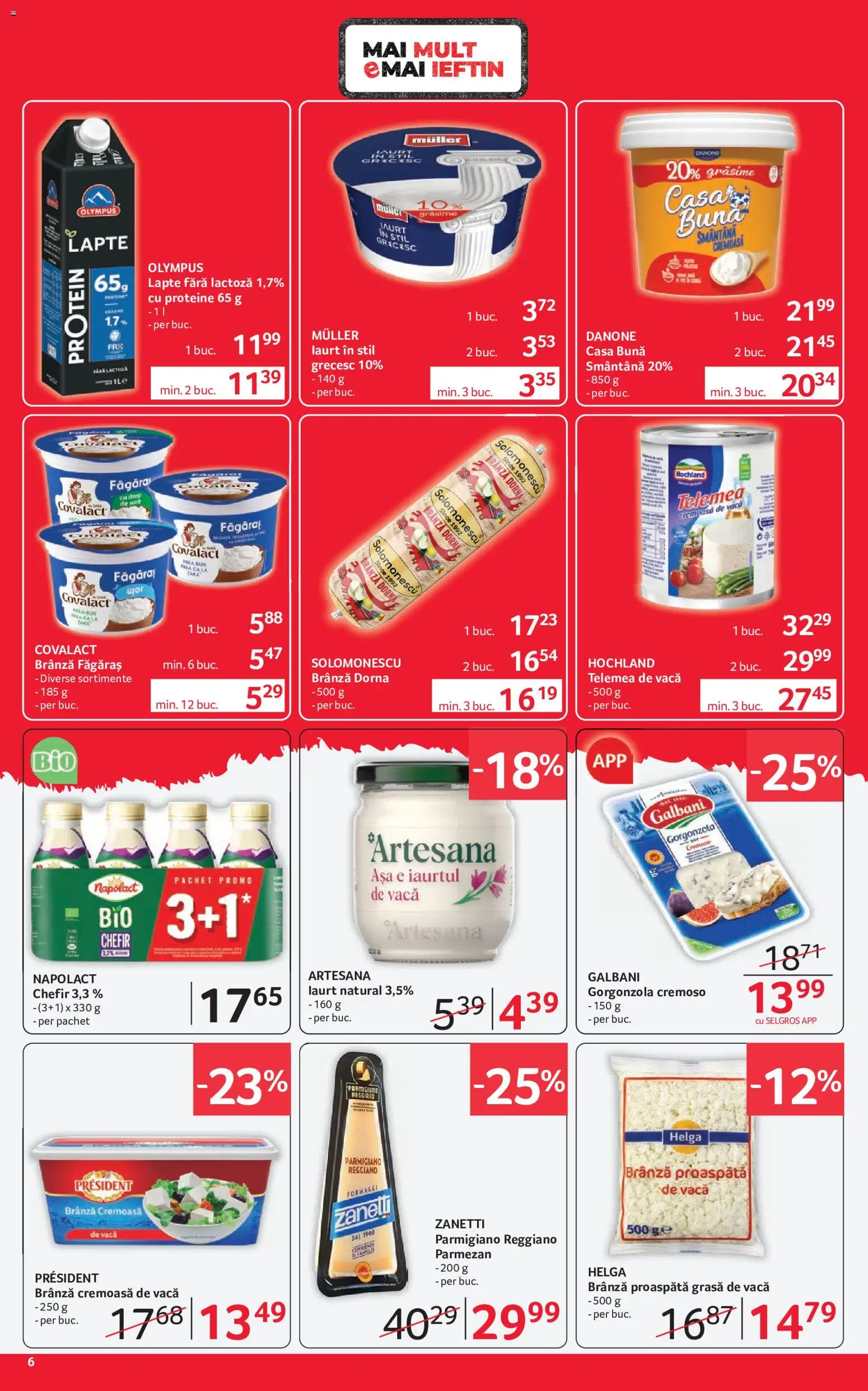 Noul catalog Selgros – valabil de la 10.07.2026 | Pagină: 6 | Produse: Masaüstü kılıfı, Iaurt, Smântână, Parmezan