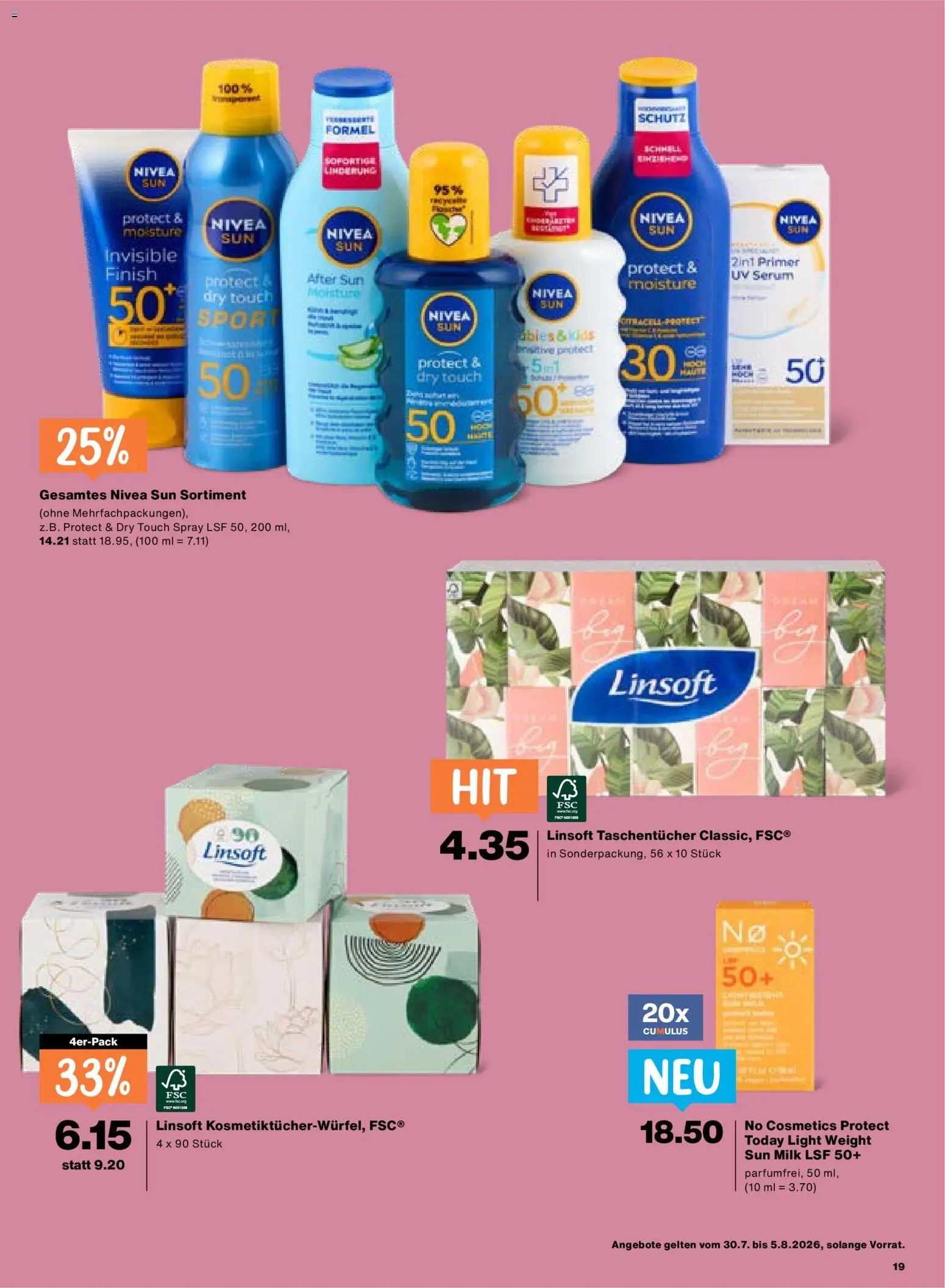 Migros aktionen – gültig ab 30.07.2026 | Seite: 19 | Produkte: Primer, Serum, After Sun