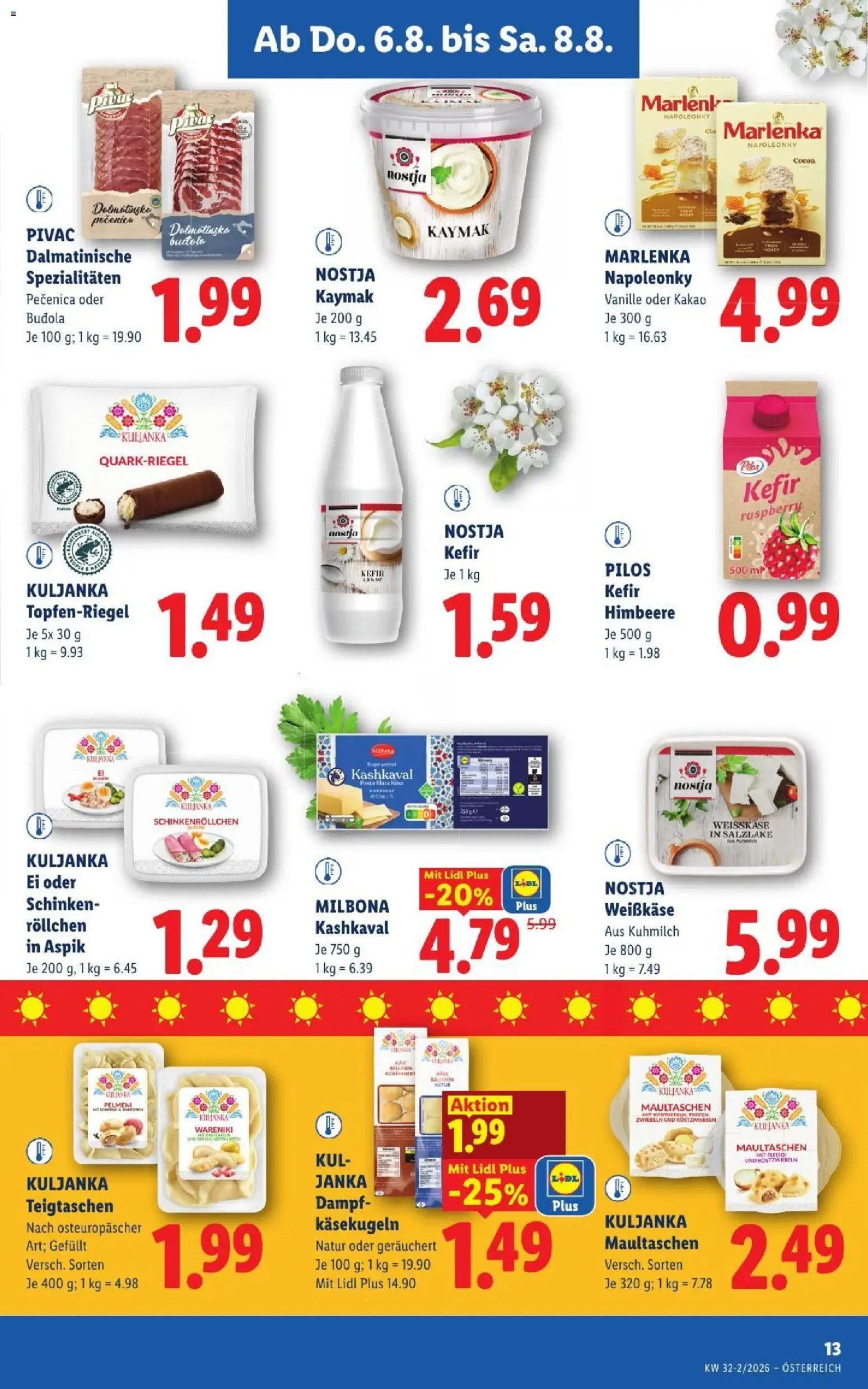 Lidl - Flugblatt gültig ab 06.08.2026 | Seite: 15 | Produkte: Pasta, Himbeere, Vanille, Schinken