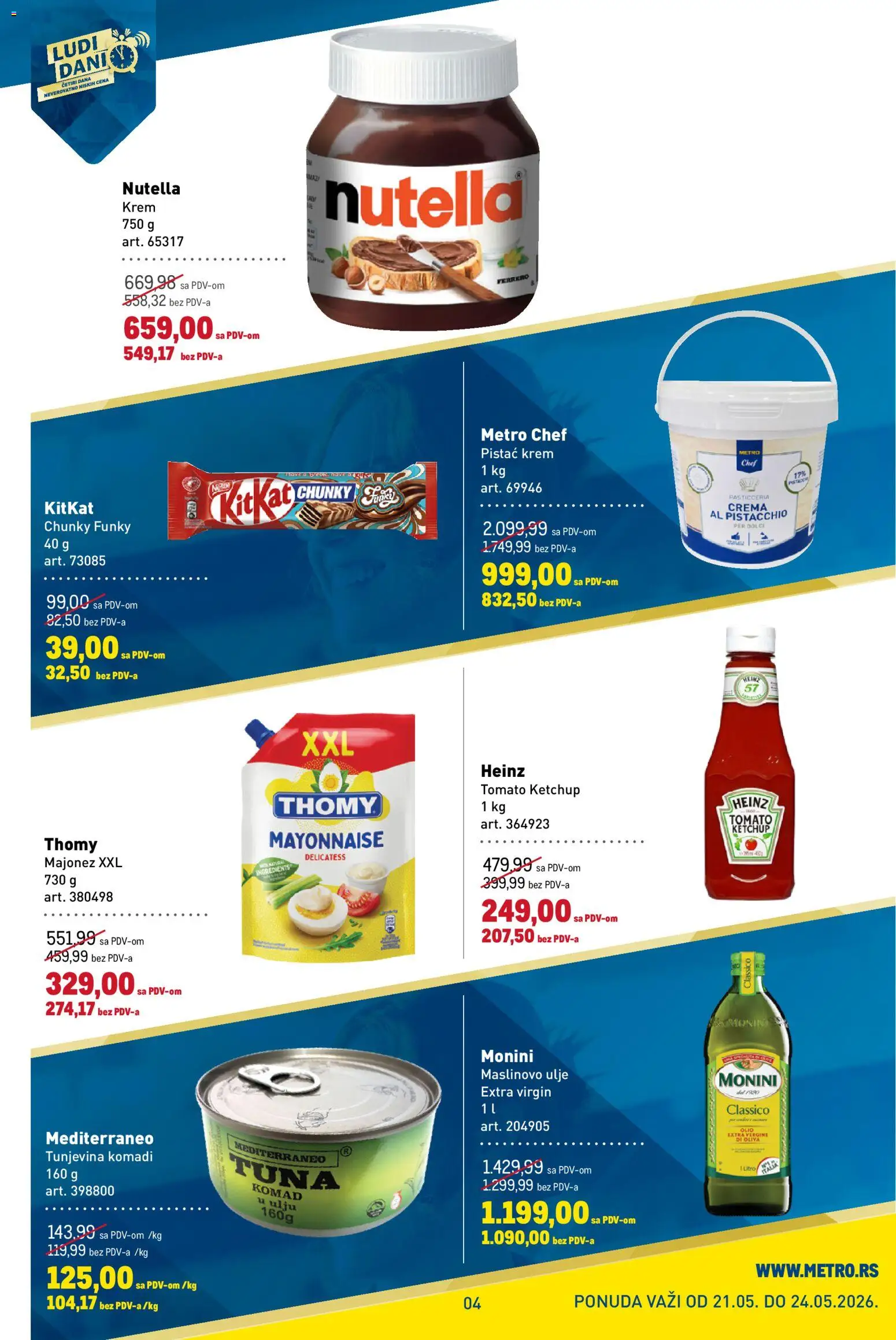Metro katalog - važi od 21.05.2026 | Strana: 4 | Proizvode: Majonez, Ulje, Maslinovo ulje, Heinz