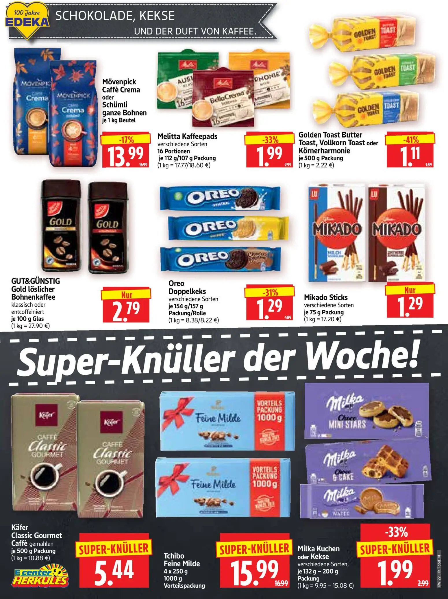 HERKULES Prospekt – gültig ab 26.05.2026 | Seite: 14 | Produkte: Toast, Duft, Milka, Kekse