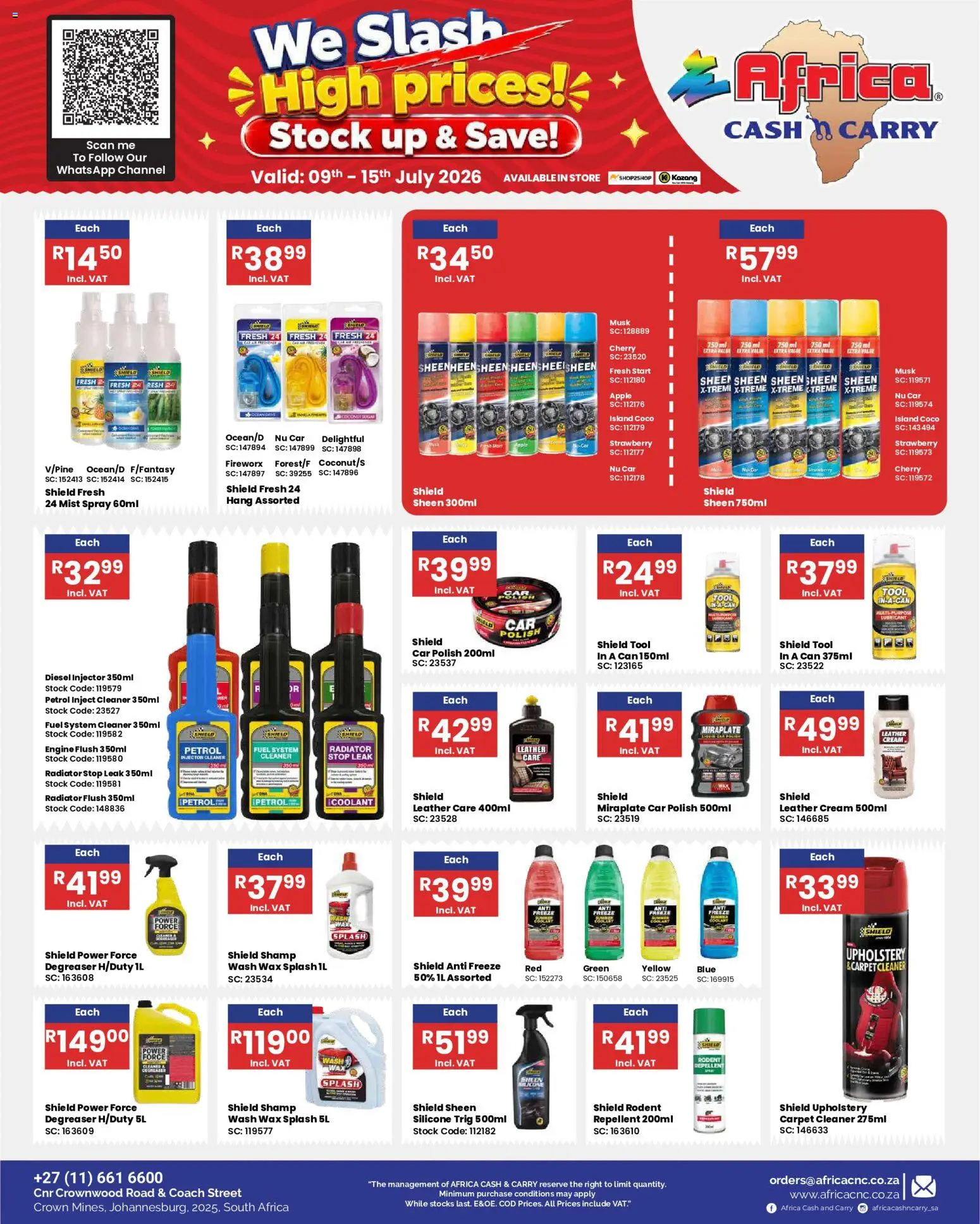 New Africa Cash & Carry catalogue – valid from 09/07/2026 | Page: 50 | Products: Cream, Degreaser, Stock, Silicone