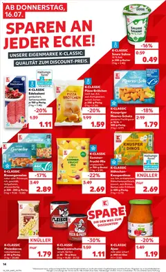 Kaufland Prospekt ab 16.07.2026 gültig | Seite: 14 | Produkte: Hahnchen, Pasta, Pizza, Sahne