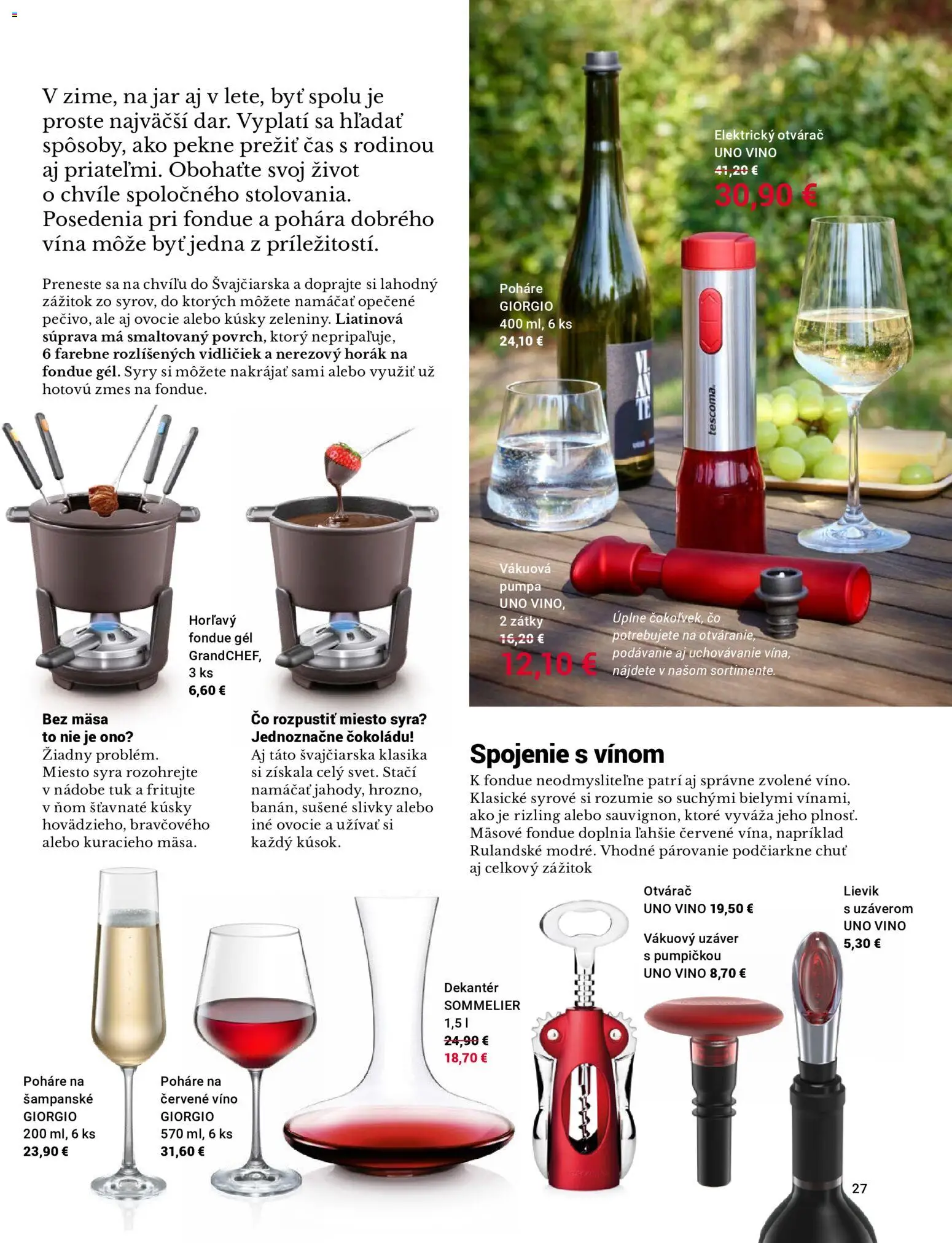 Nové TESCOMA akcie – leták je platný od 01.06.2026 | Strana: 27 | Produkty: Pumpa, Víno, Šampanské