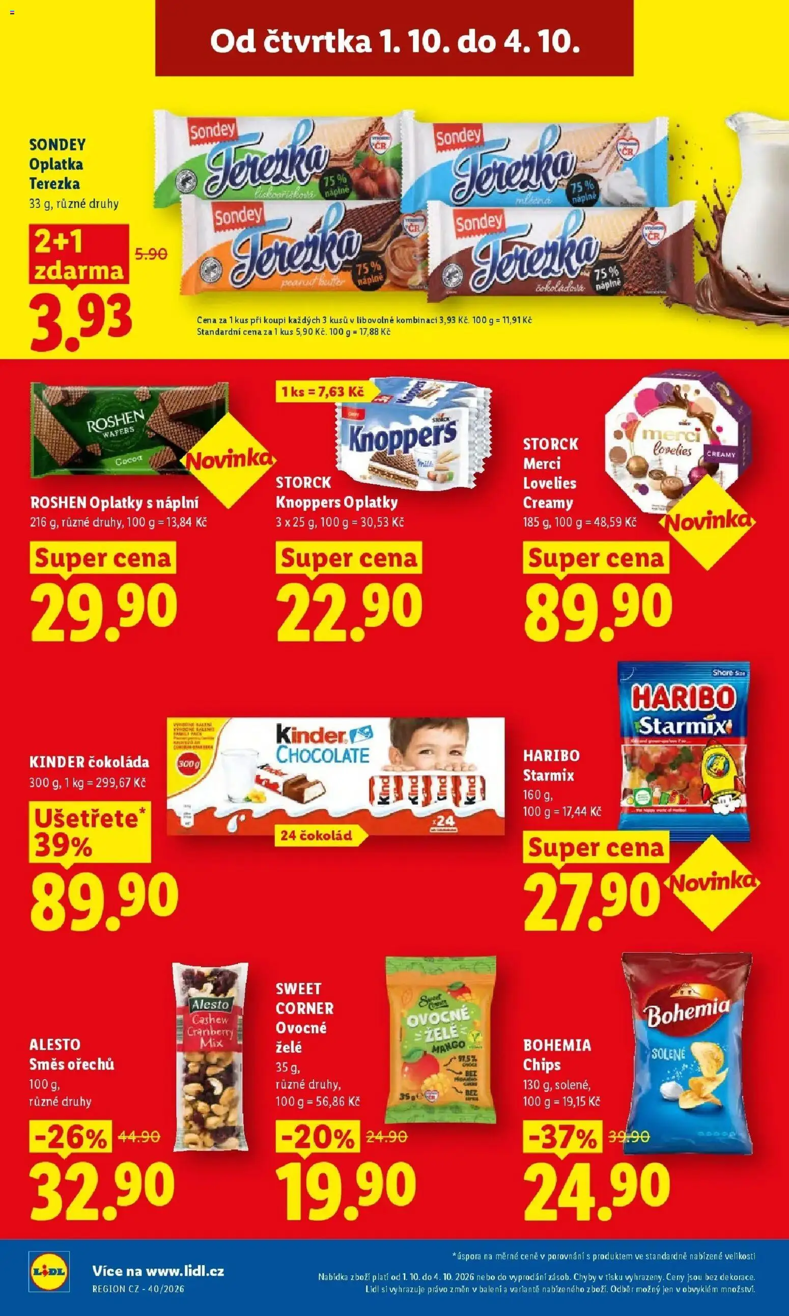 Lidl leták od 01.10.2026 - Nový akční leták | Strana: 30 | Produkty: Haribo, Bohemia chips, Kinder, Oplatky