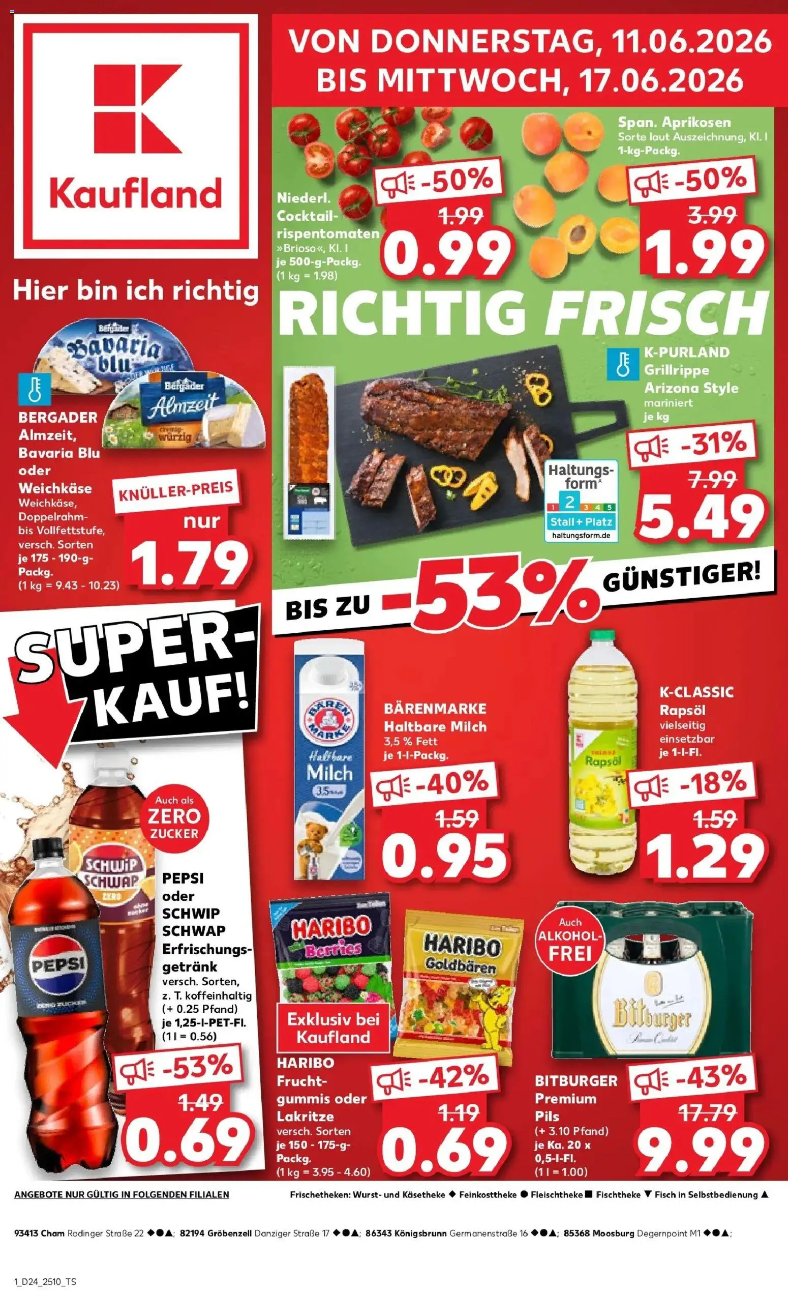 Kaufland Prospekt Moosburg An Der Isar – gültig ab 08.06.2026 | Seite: 10 | Produkte: Milch, Haltbare milch, Pils, Fisch