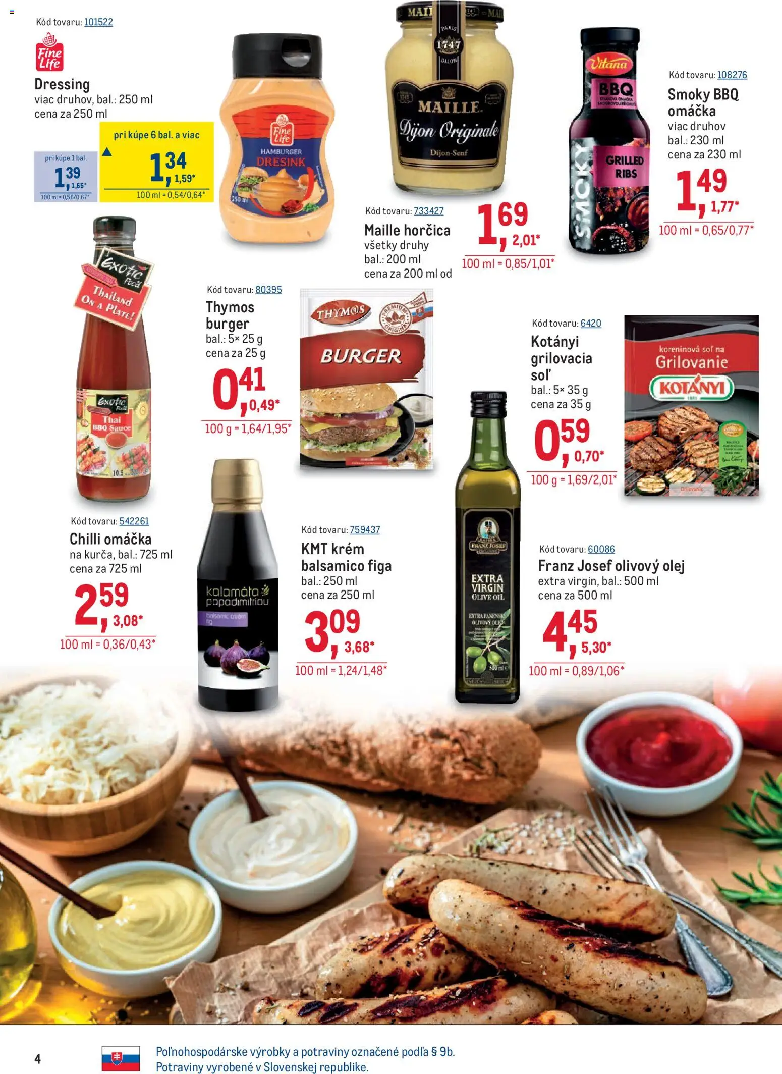 Nové Metro akcie – leták je platný od 29.07.2026 | Strana: 4 | Produkty: Olej, Chilli, Olivový olej, Soľ