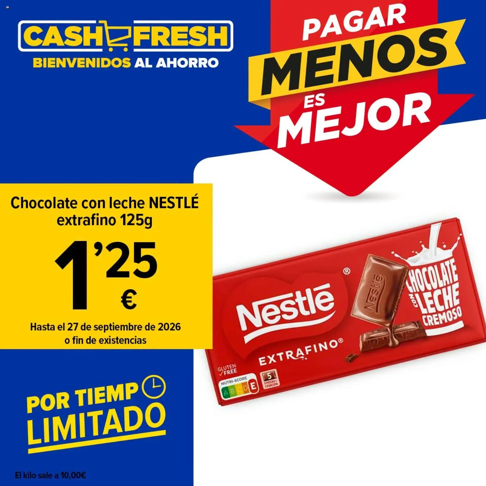 Cash Fresh Nestlé 125 g │ válido desde el 21/09/2026 | Página: 1 | Productos: Leche, Chocolate, Chocolate con leche