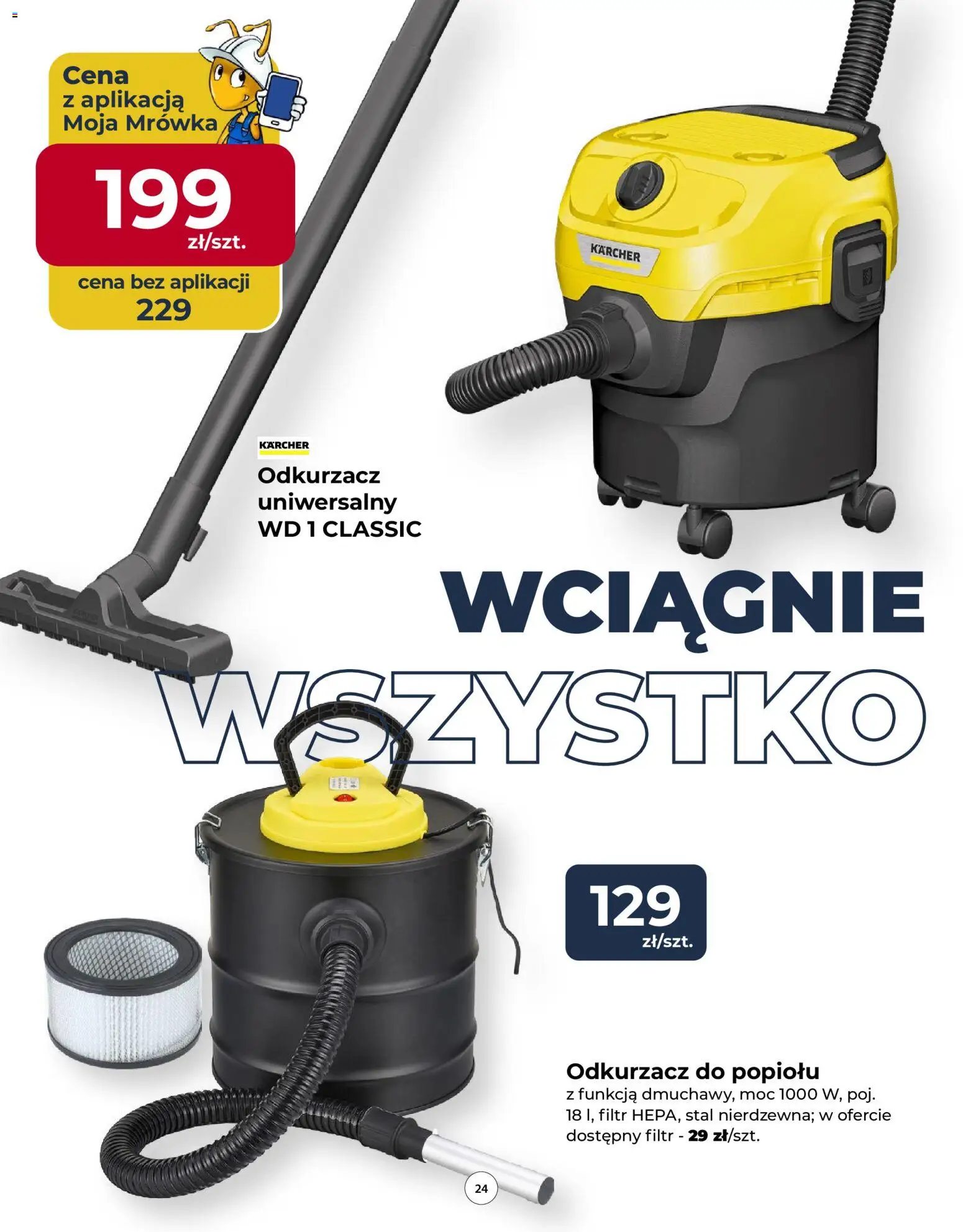 Mrówka gazetka od 08.10.2026 | Strona: 24 | Produkty: Odkurzacz do popiołu, Odkurzacz