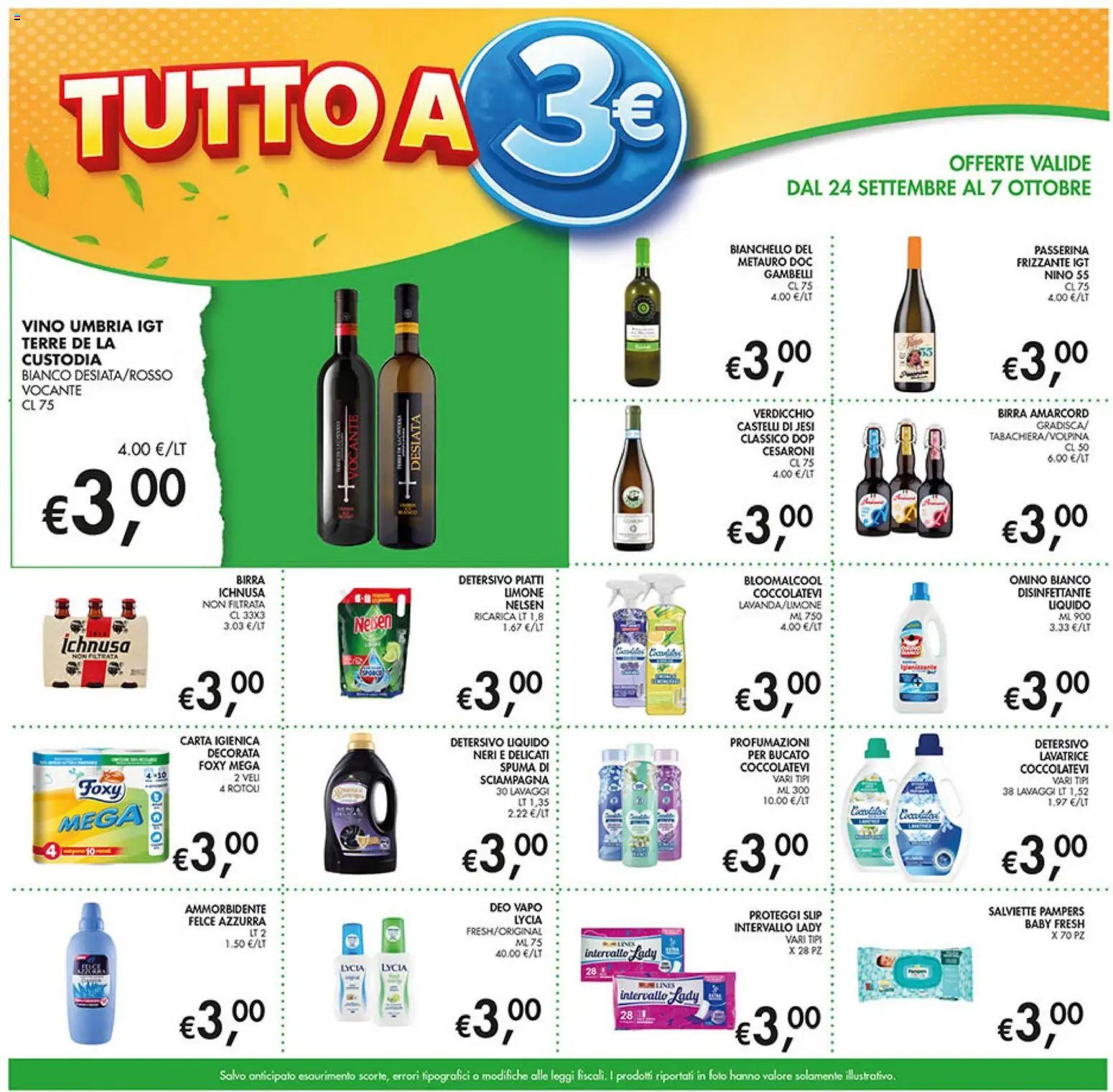 Volantino Coal del 24/09/2026 | Pagina: 9 | Prodotti: Carta igienica, Ammorbidente, Proteggi slip, Slip