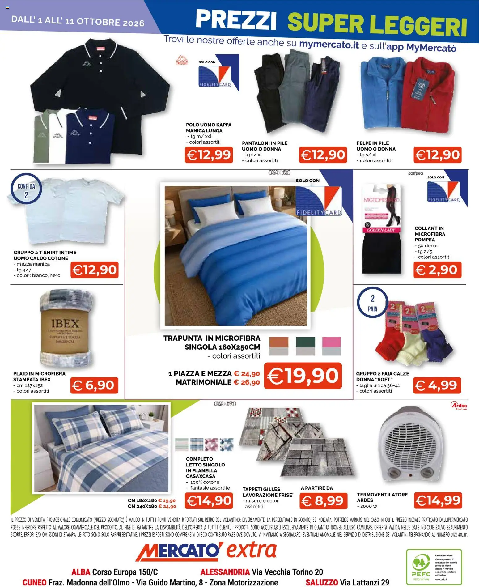 Volantino Mercatò del 01/10/2026 | Pagina: 2 | Prodotti: Plaid, Pantaloni, Trapunta, Polo