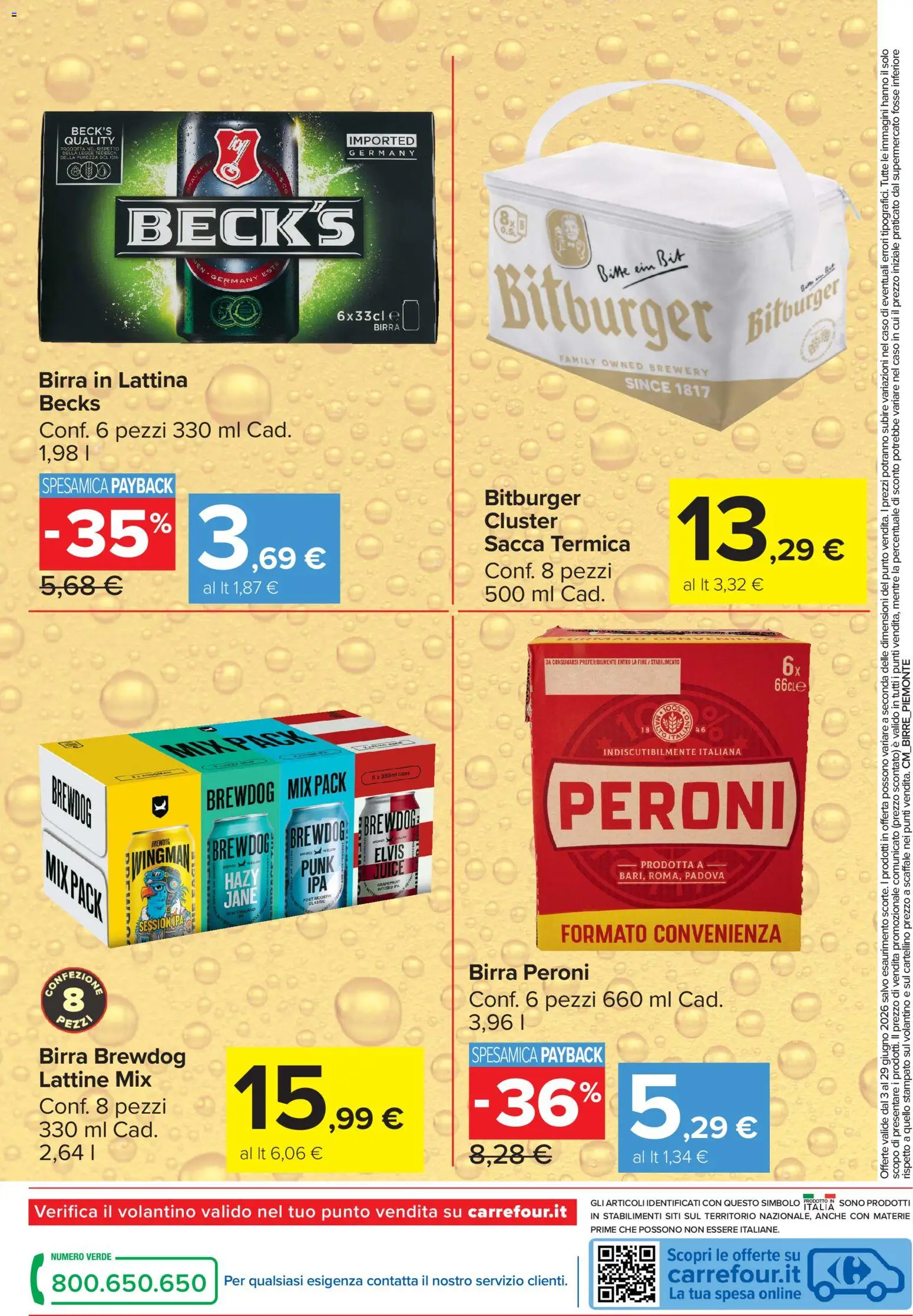 Volantino Carrefour del 03.06.2026 | Pagina: 8 | Prodotti: Birra, Scaffale