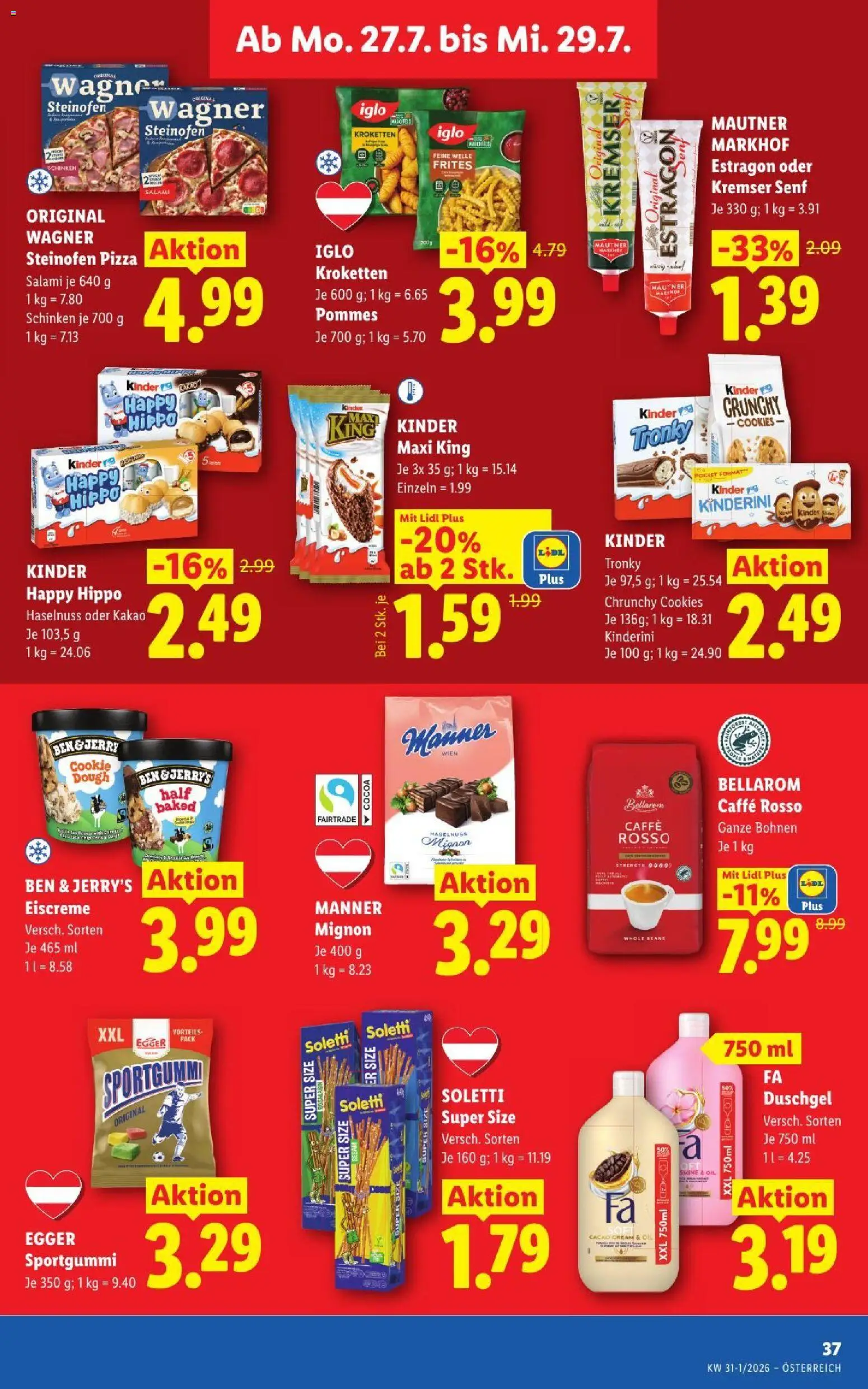 Lidl - Flugblatt gültig ab 23.07.2026 | Seite: 46 | Produkte: Salami, Schinken, Pizza, Duschgel