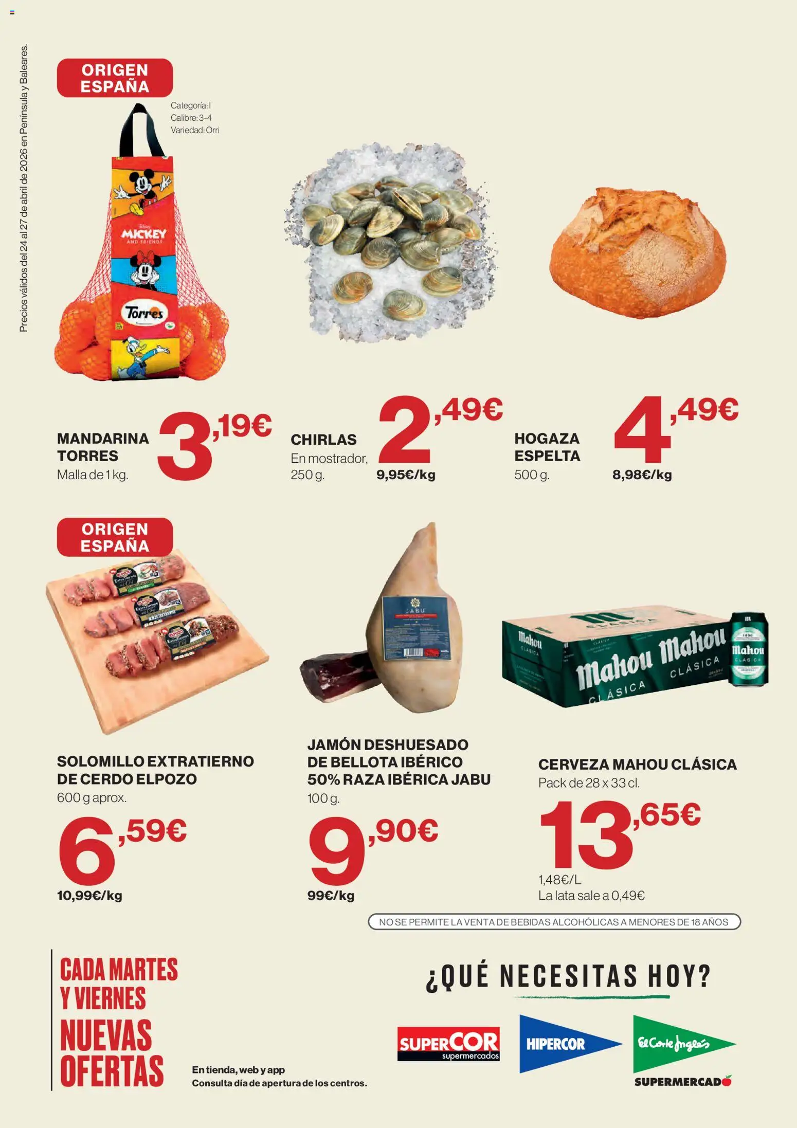 Hipercor catálogo │ válido desde el 24/04/2026 | Página: 2 | Productos: Jamón, Cerveza, Cerdo