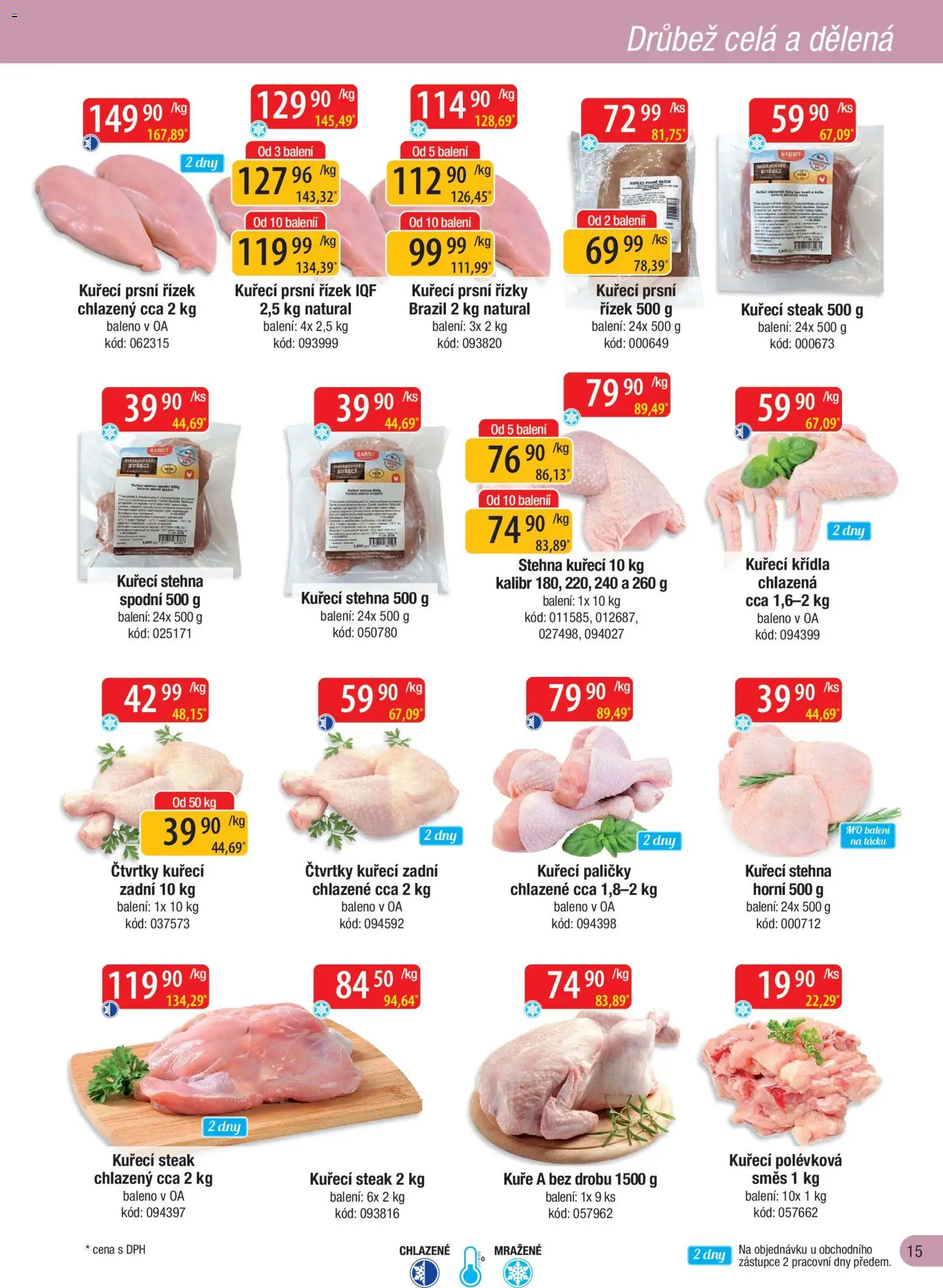 Astur & Qanto leták - Velkoobchod fresh 06/2026 od 01.06.2026 | Strana: 15 | Produkty: Kuřecí prsní řízky, Kuřecí Křídla, Kuřecí stehna, Kuřecí paličky