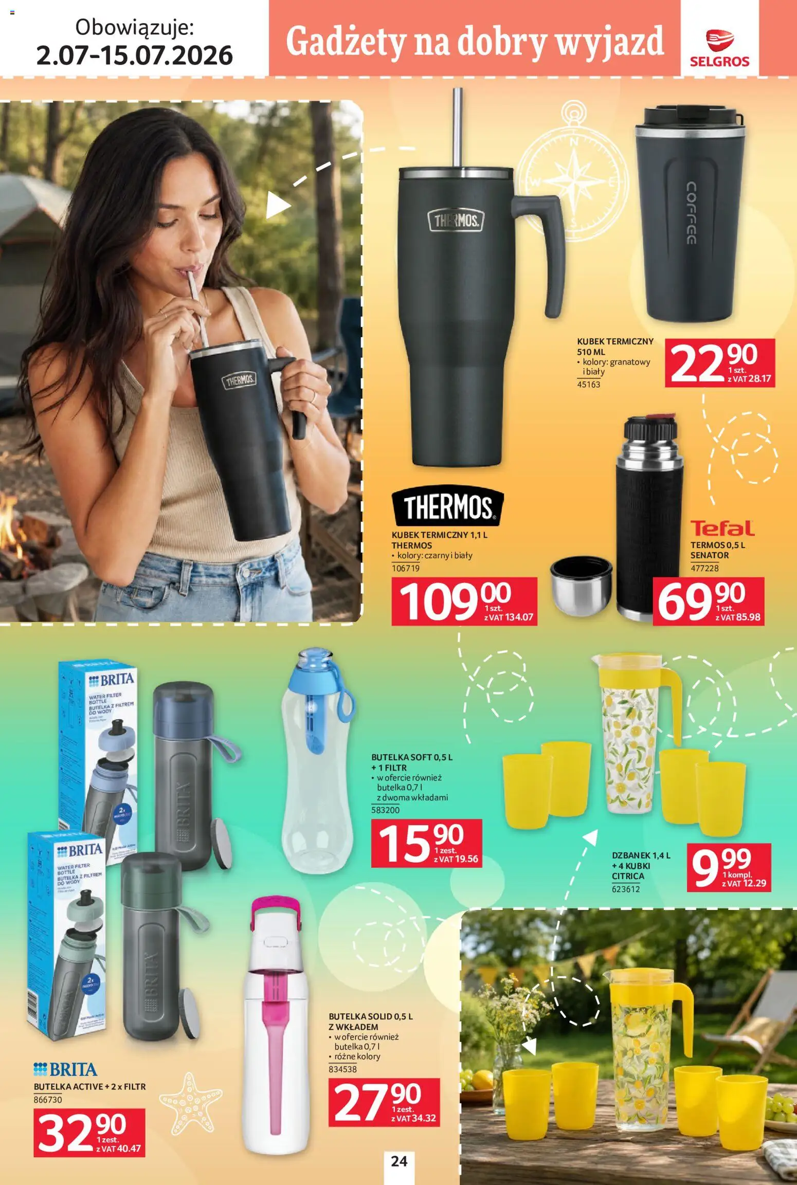 Selgros cash&carry gazetka - Urlop od 02.07.2026 | Strona: 24 | Produkty: Dzbanek, Butelka z filtrem, Tefal