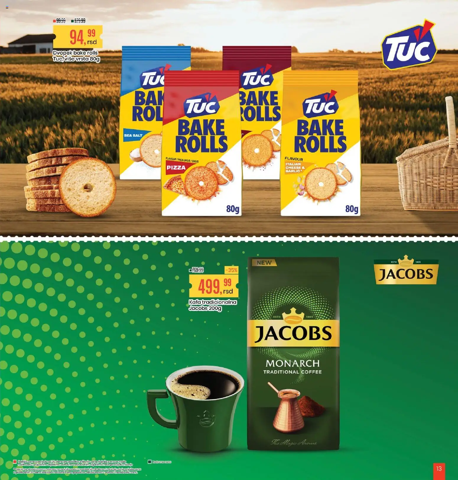 Aroma Market katalog - važi od 25.09.2026 | Strana: 13 | Proizvode: Dvopek, So, Kafa, Pica