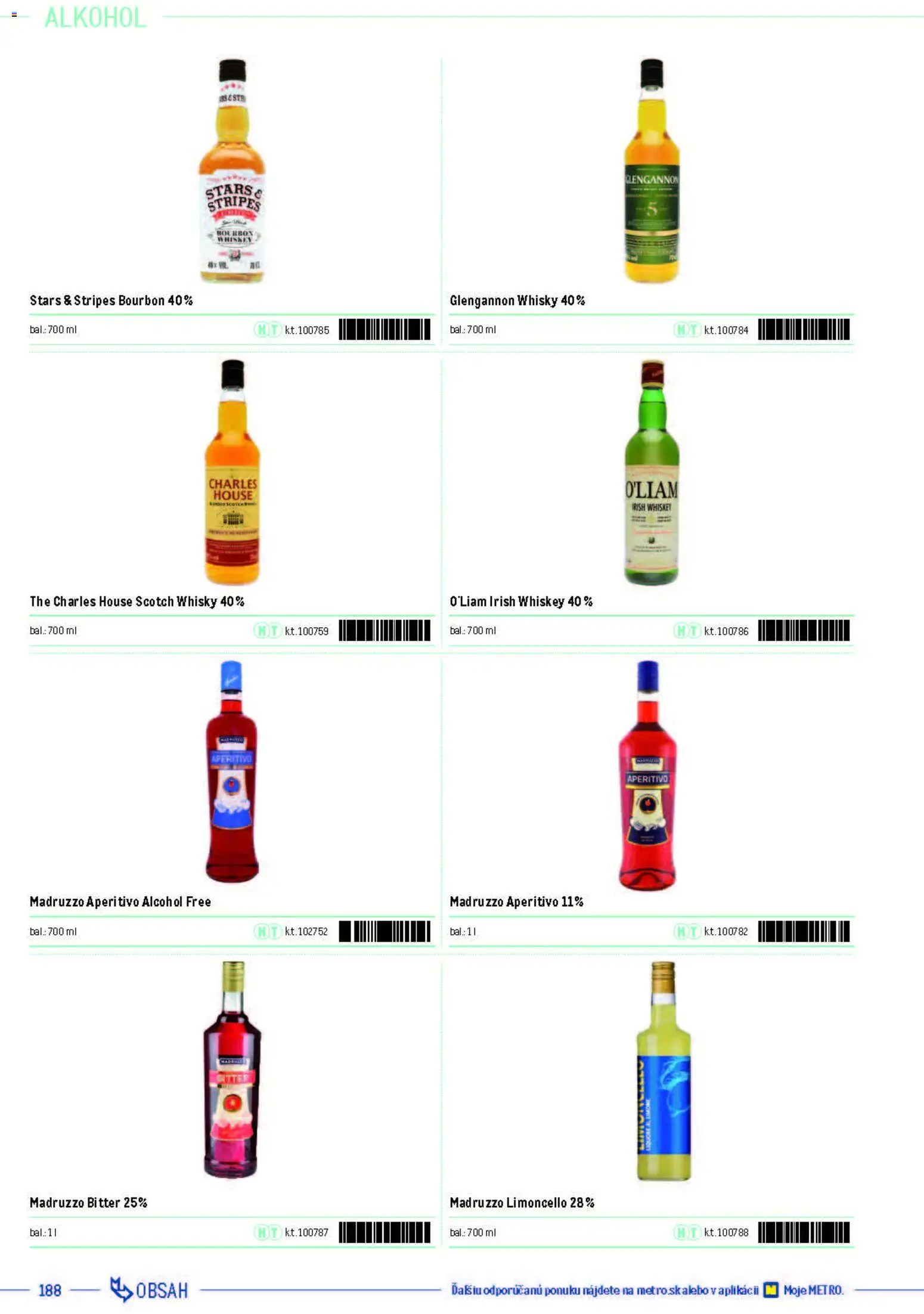 Nové Metro akcie – leták je platný od 05.12.2025 | Strana: 188 | Produkty: Bourbon, Whisky, Alkohol
