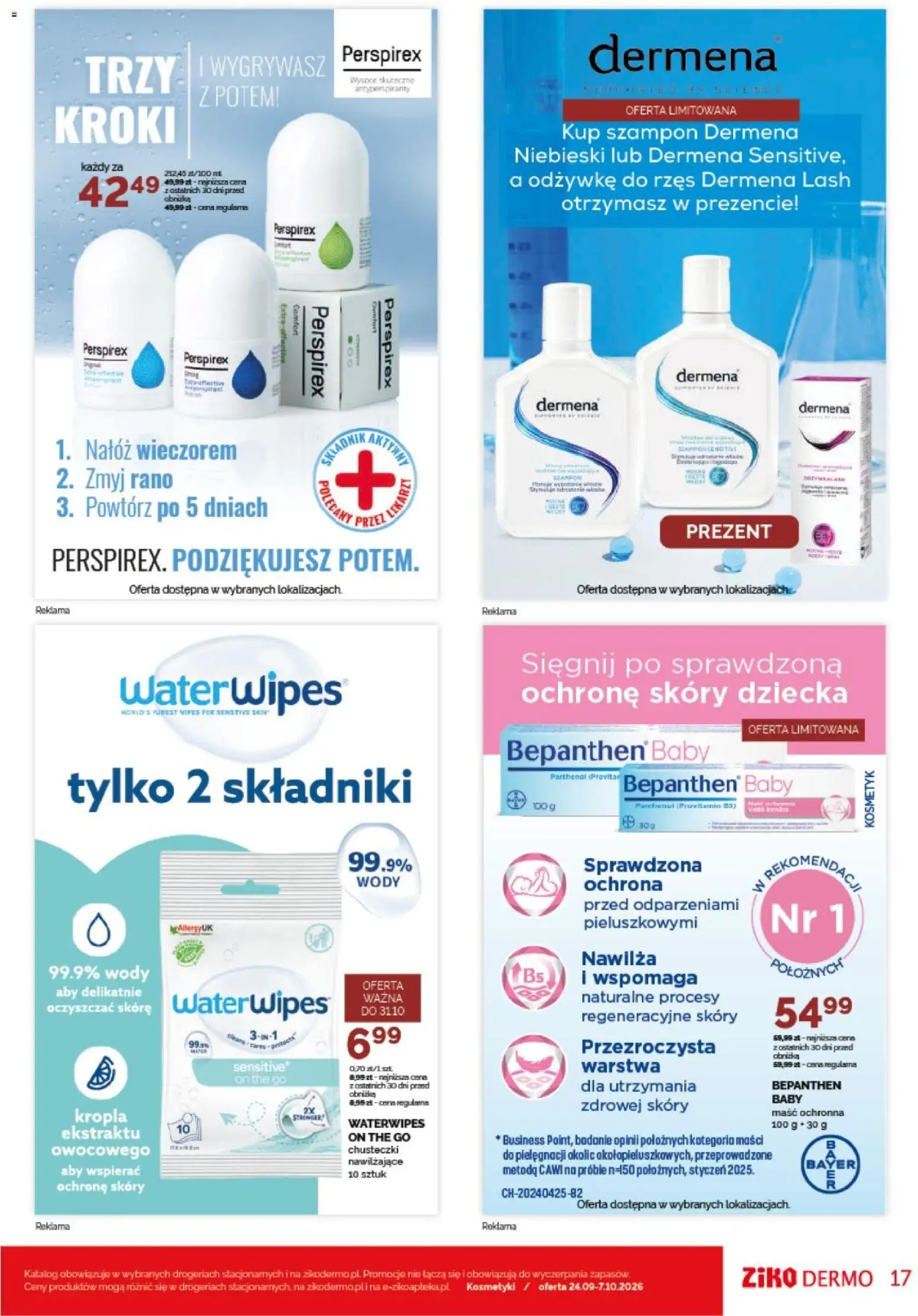 Ziko gazetka od 24.09.2026 | Strona: 17 | Produkty: Chusteczki, Kosmetyki, Szampon
