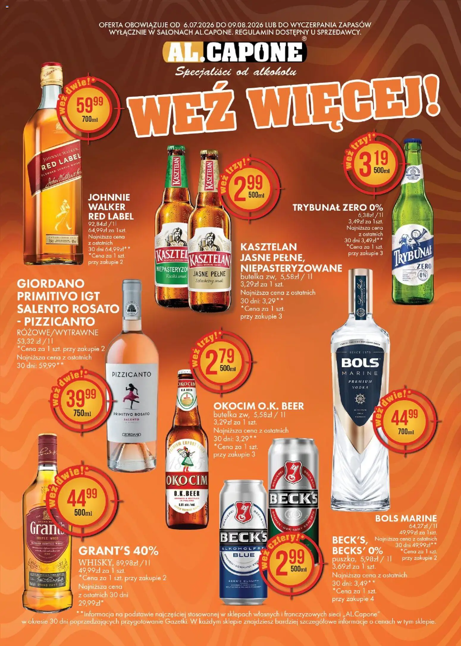 Al.Capone gazetka od 06.07.2026 | Strona: 2 | Produkty: Grant's, Red label, Vodka, Whisky