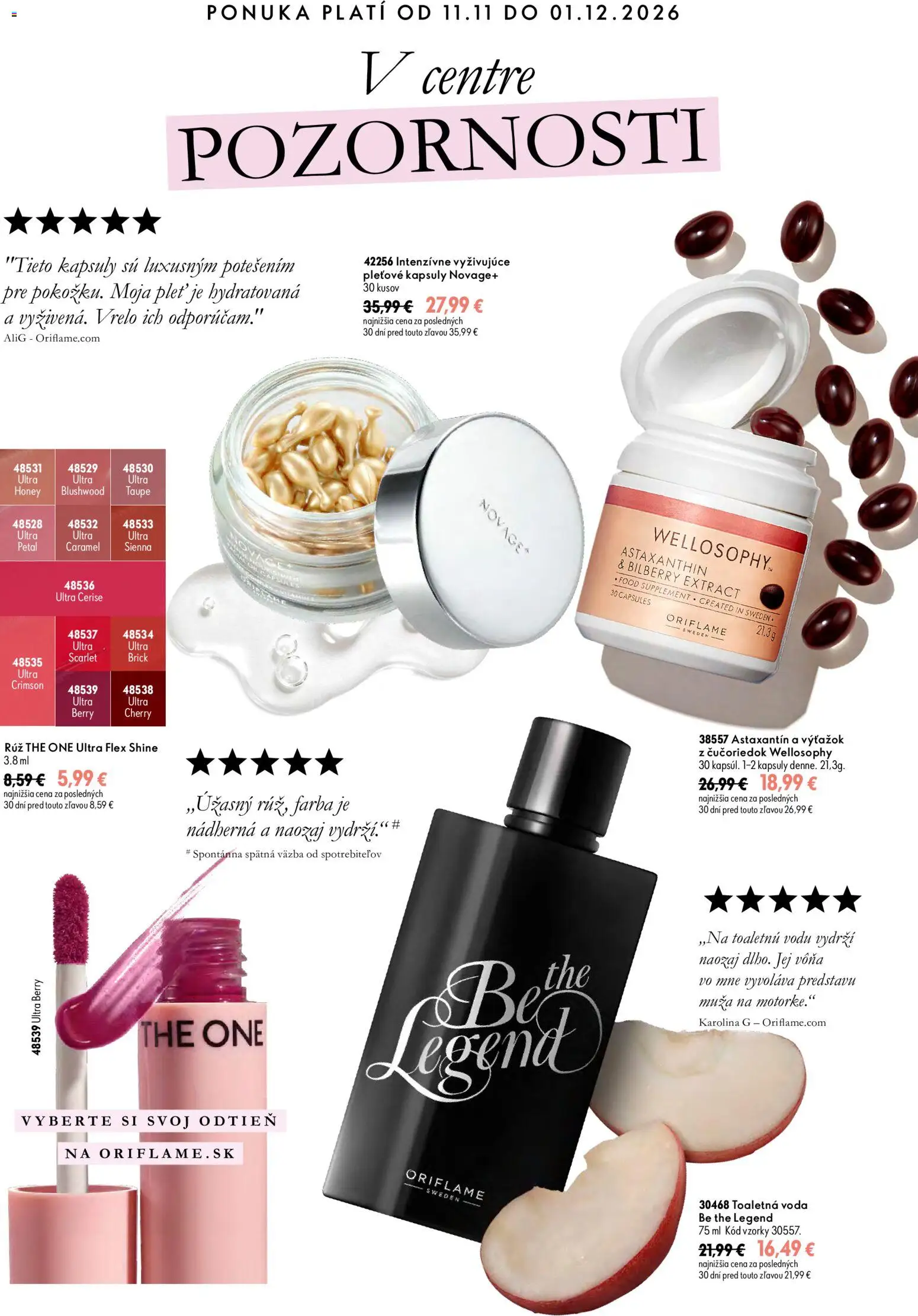 Nové Oriflame akcie – leták je platný od 11.11.2026 | Strana: 3 | Produkty: Toaletná voda, Voda