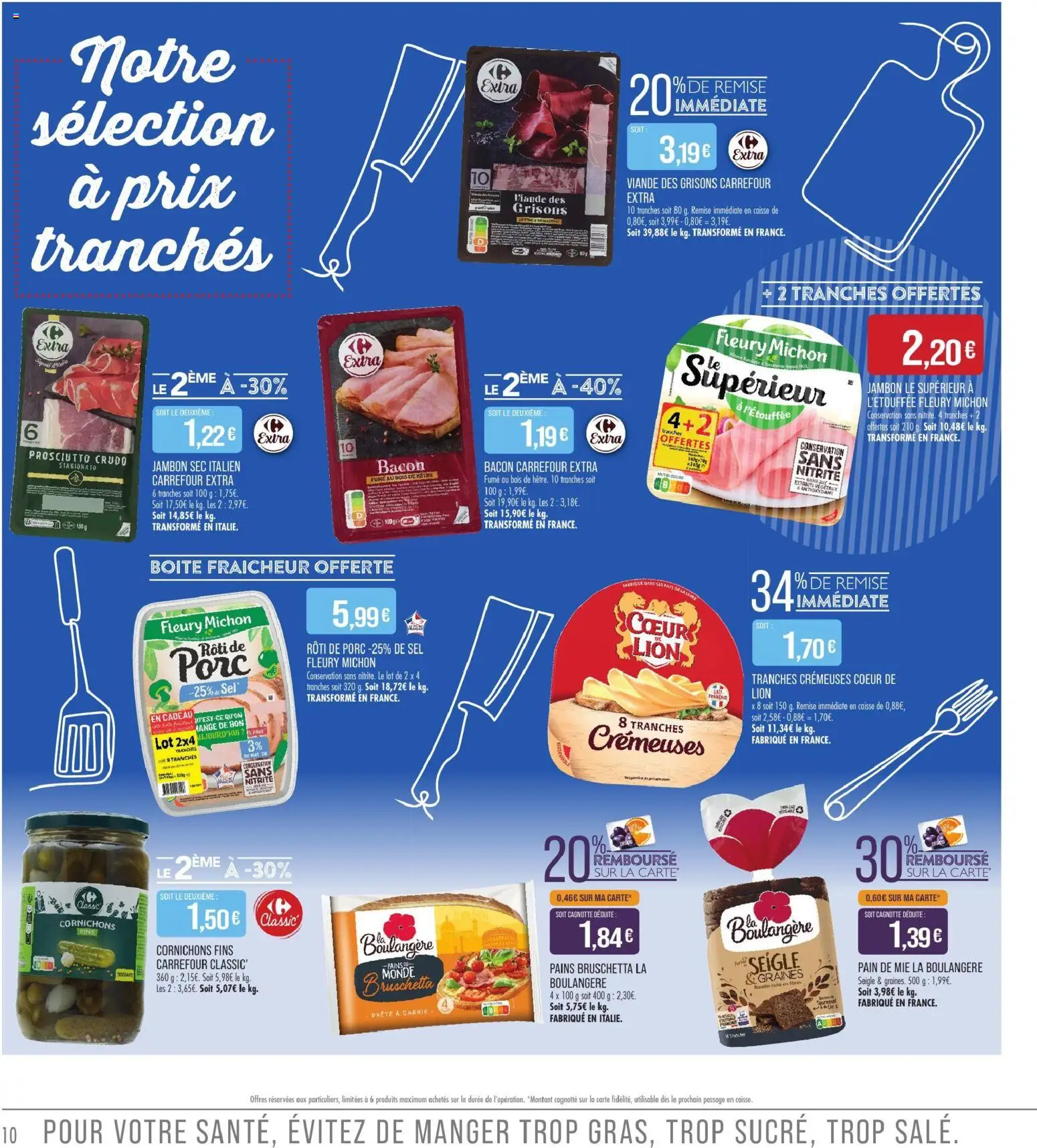 {H1} | Page: 10 | Produits: Pain de mie, Jambon, Viande, Porc