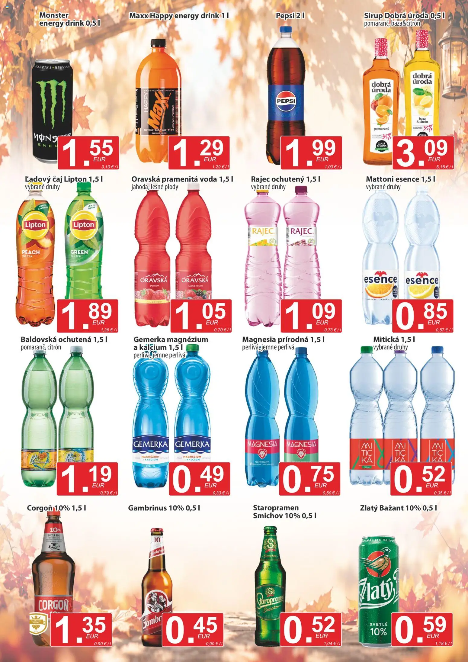 Nové CBA Verex akcie – leták je platný od 15.10.2026 | Strana: 9 | Produkty: Čaj, Ice Tea, Pepsi, Baldovská
