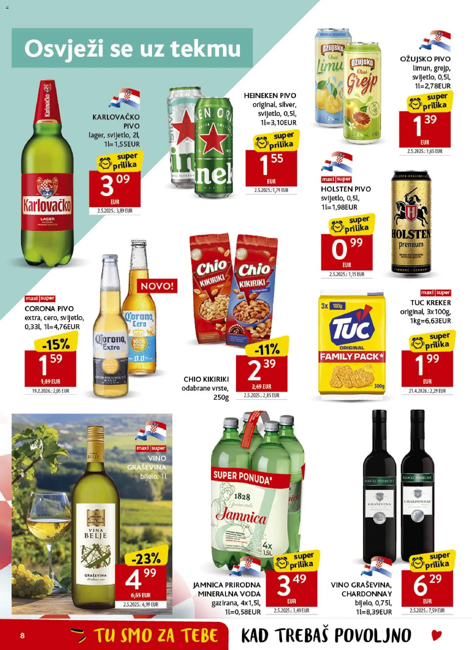 Konzum HR akciós ujság - amely érvényes a következő dátumtól: 17.06.2026 | Oldal: 8 | Termékek: Heineken, Kréker