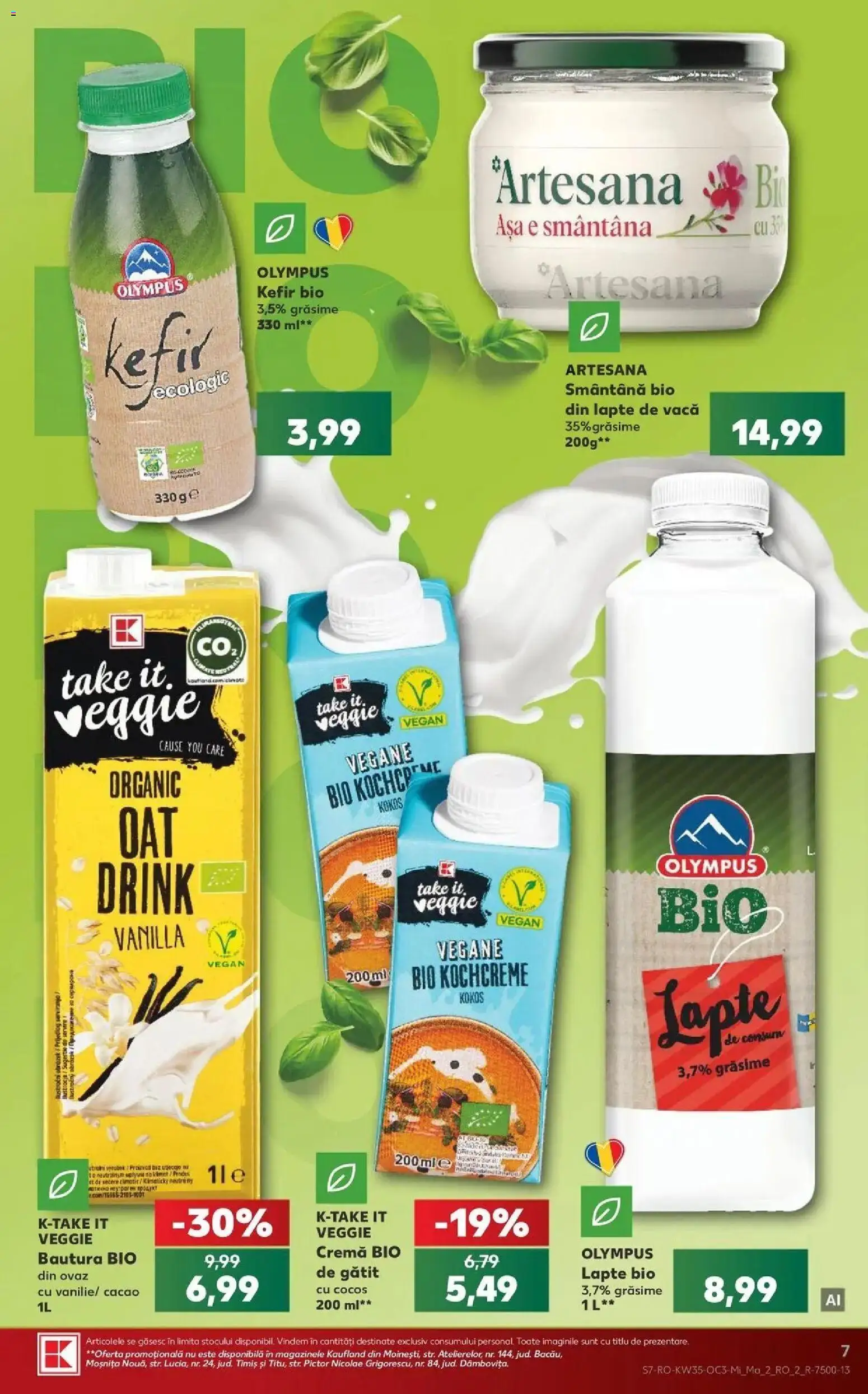 Kaufland Viseu de Sus 26.08.2026 - Revista si Oferta | Pagină: 7 | Produse: Bio, Lapte, Kefir, Smântână