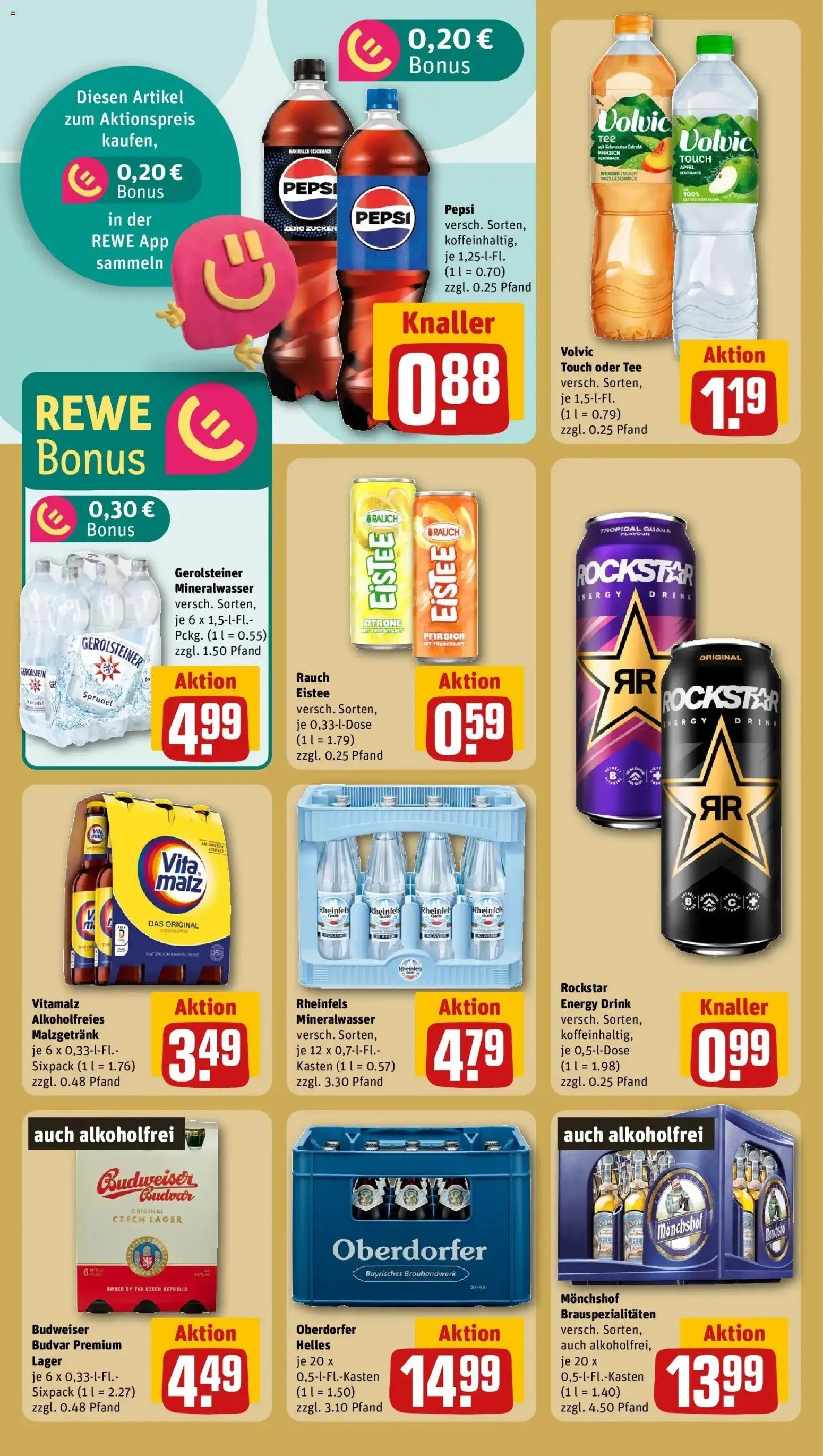 Rewe Prospekt Trier – gültig ab 08.06.2026 | Seite: 20 | Produkte: Energy, Zitrone, Budweiser, Gerolsteiner