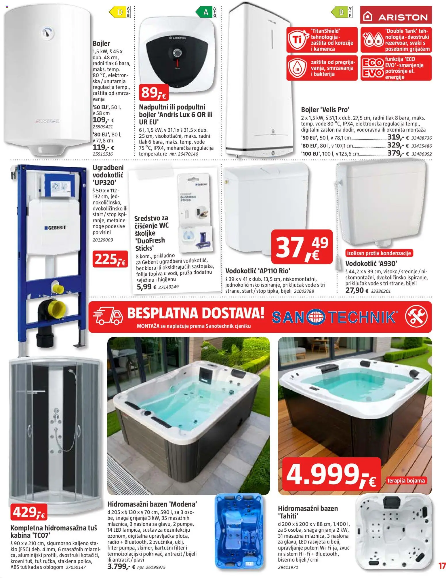 Bauhaus katalog | vrijedi od 29.04.2026 | Stranica: 17 | Proizvodi: Tuš, Vodokotlić, Rasvjeta, Radio