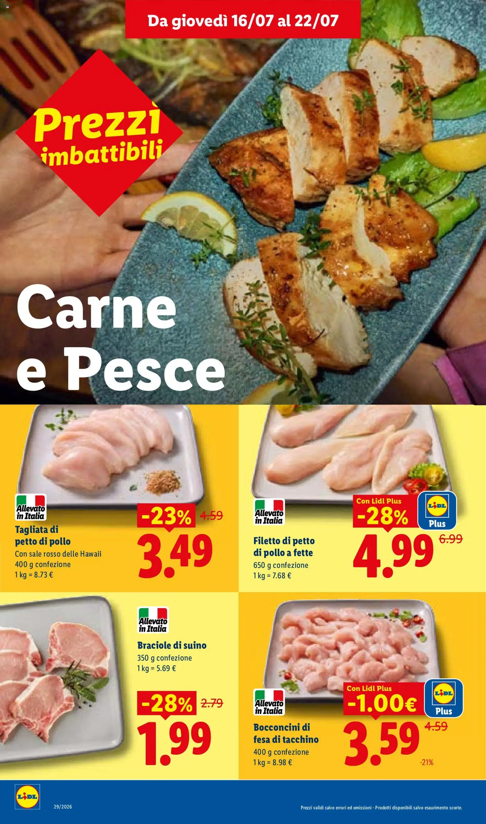 Volantino Lidl del 16/07/2026 | Pagina: 8 | Prodotti: Petto di Pollo, Pollo, Filetto, Tacchino