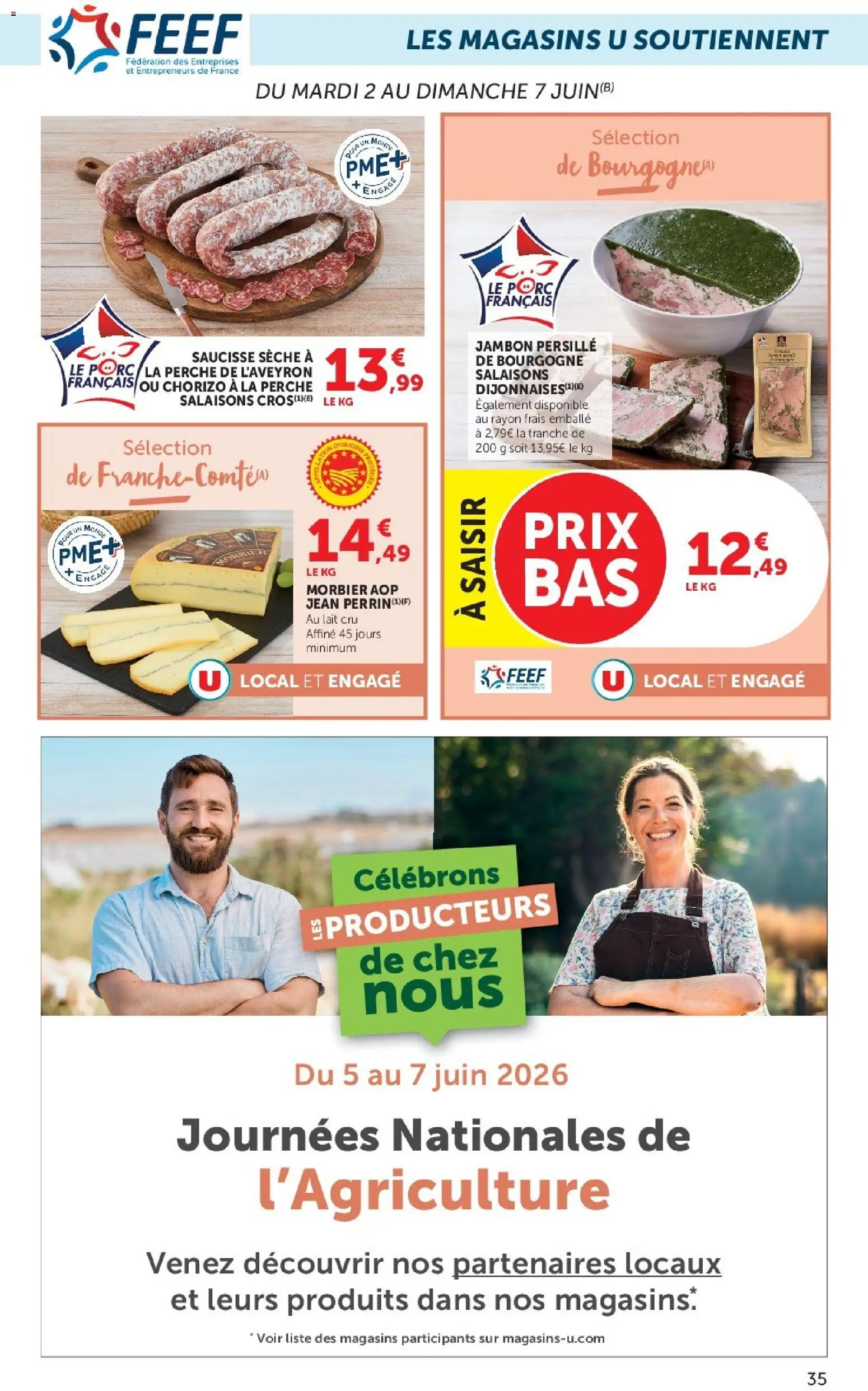 {H1} | Page: 35 | Produits: Chorizo, Morbier aop, Lait, Saucisse