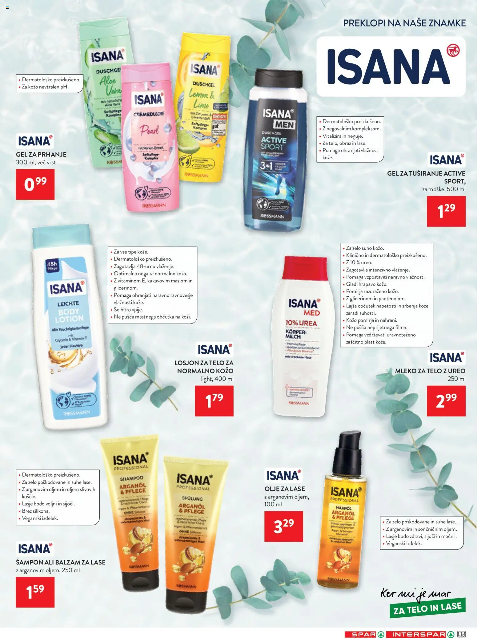 Novi Spar katalog ponudbe – veljaven od 20.05.2026 | Stran: 47 | Izdelki: Gel za prhanje, Balzam za lase, Olje za lase, Gel za tusiranje