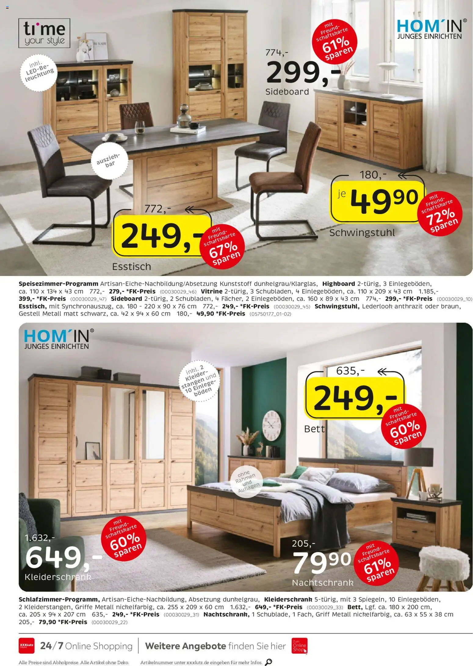 XXXLutz Deutschlands größter SSV – gültig ab 20.06.2026 | Seite: 22 | Produkte: Sideboard, HIghboard, Esstisch, Bett