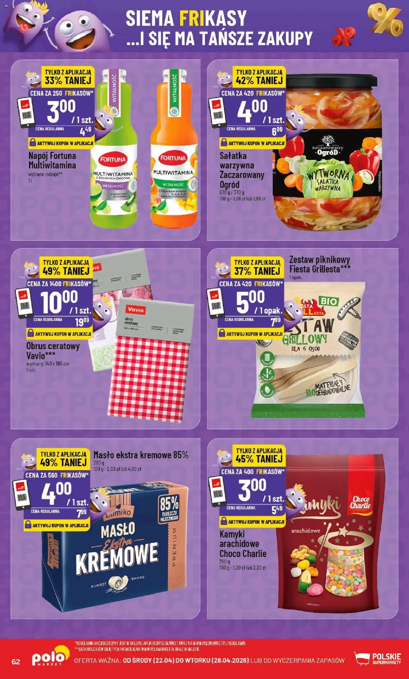 POLOmarket gazetka od 22.04.2026 | Strona: 62 | Produkty: Zestaw piknikowy, Masło, Sałatka
