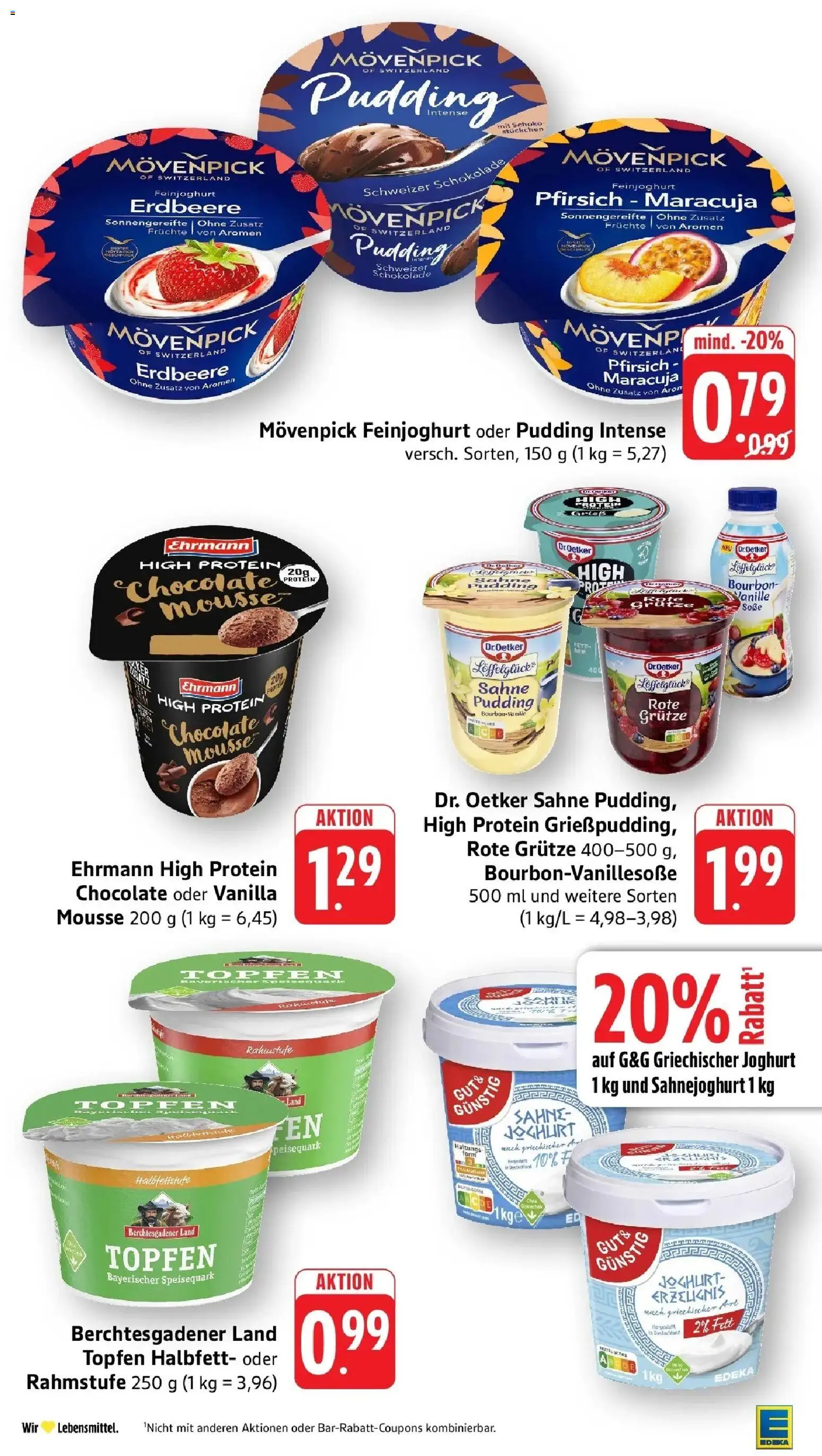 E center Prospekt Freiburg (ab 12.10.2026) zum Blättern | Seite: 19 | Produkte: High protein pudding, Schokolade, Pfirsich, Speisequark