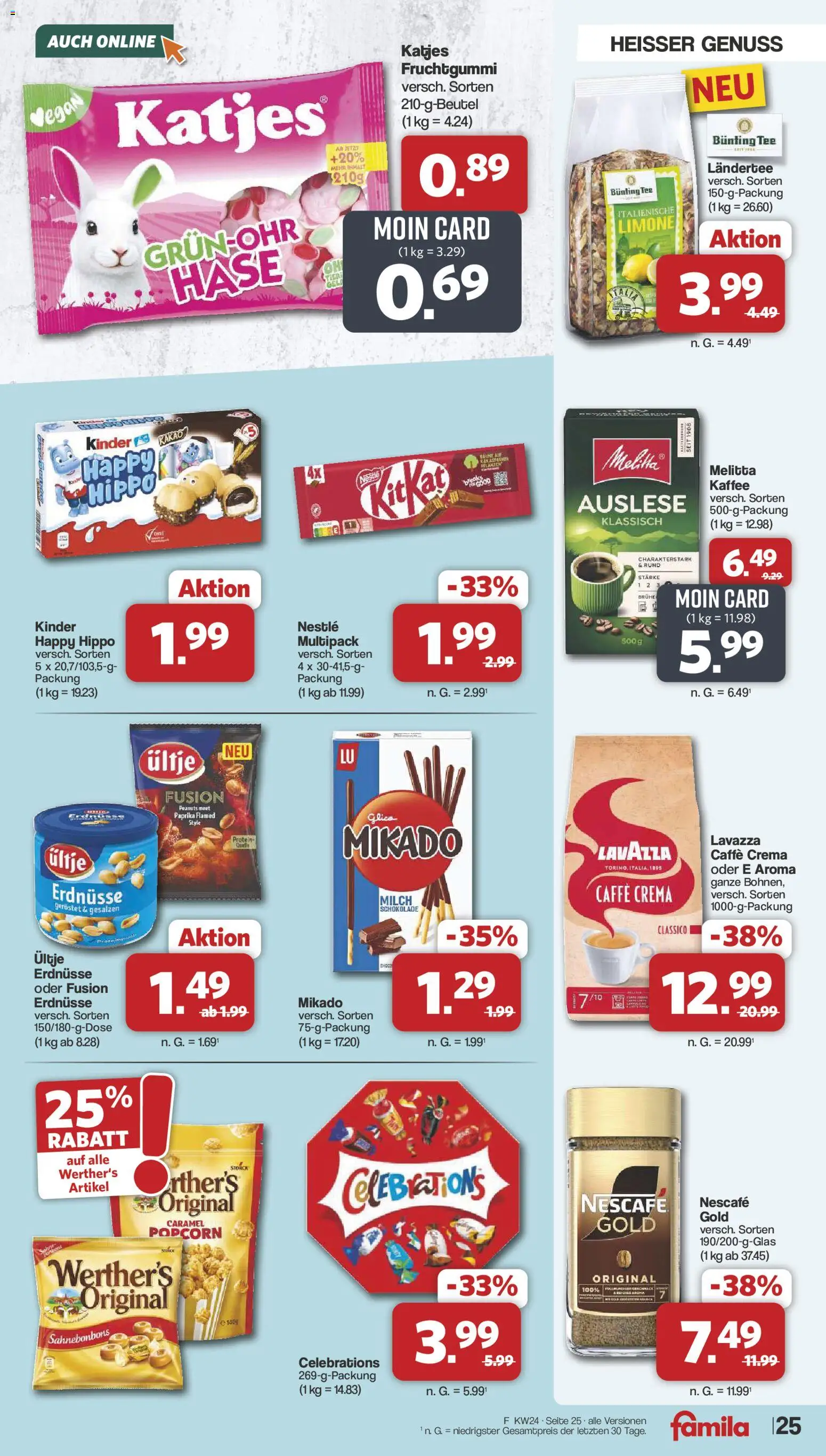 Famila Nordwest Prospekt – gültig ab 08.06.2026 | Seite: 25 | Produkte: Erdnüsse, Celebrations, Paprika, Tee