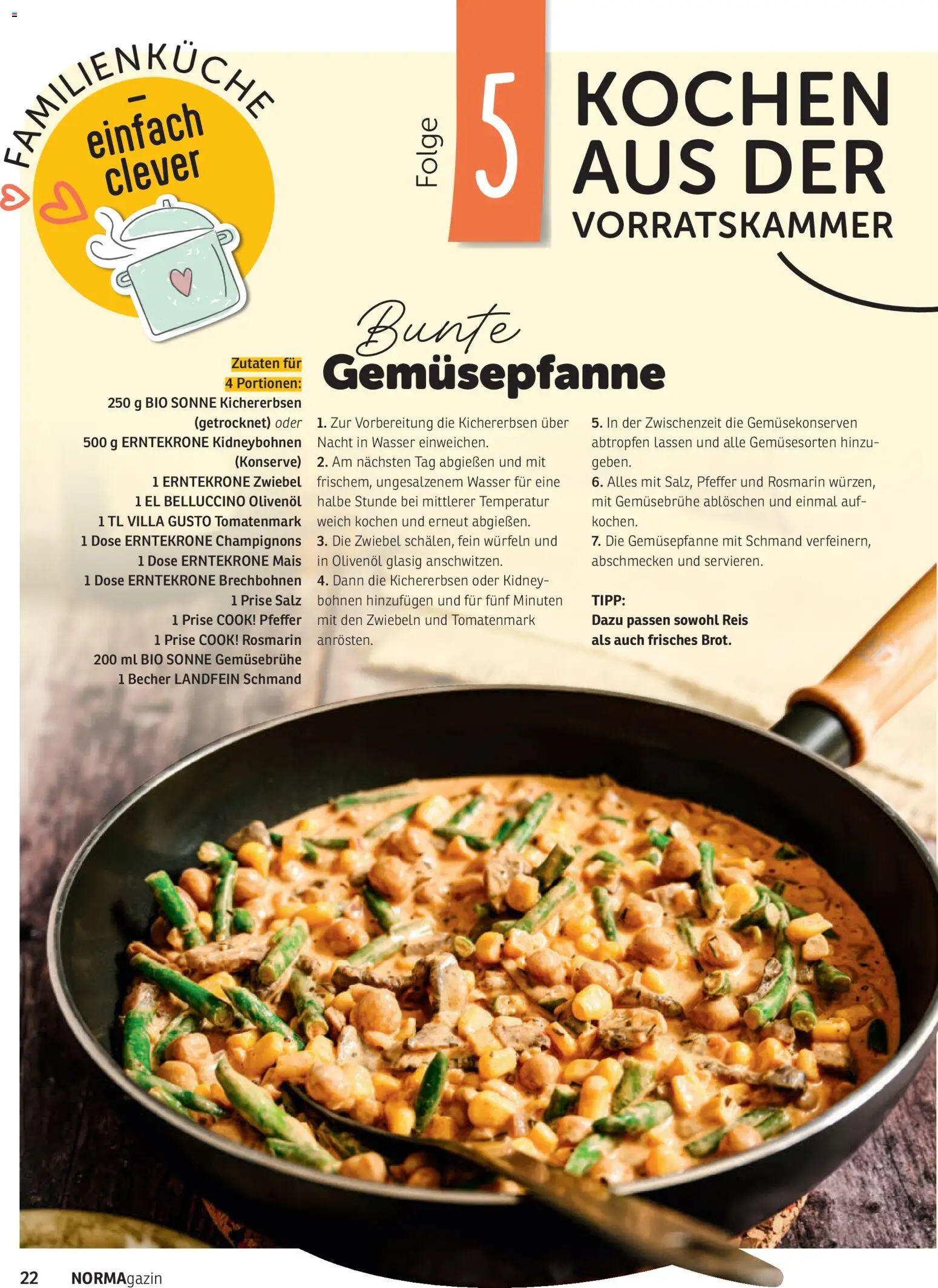 Norma NORMAgazin September/Oktober 2026 – gültig ab 01.09.2026 | Seite: 22 | Produkte: Mais, Champignons, Salz, Reis