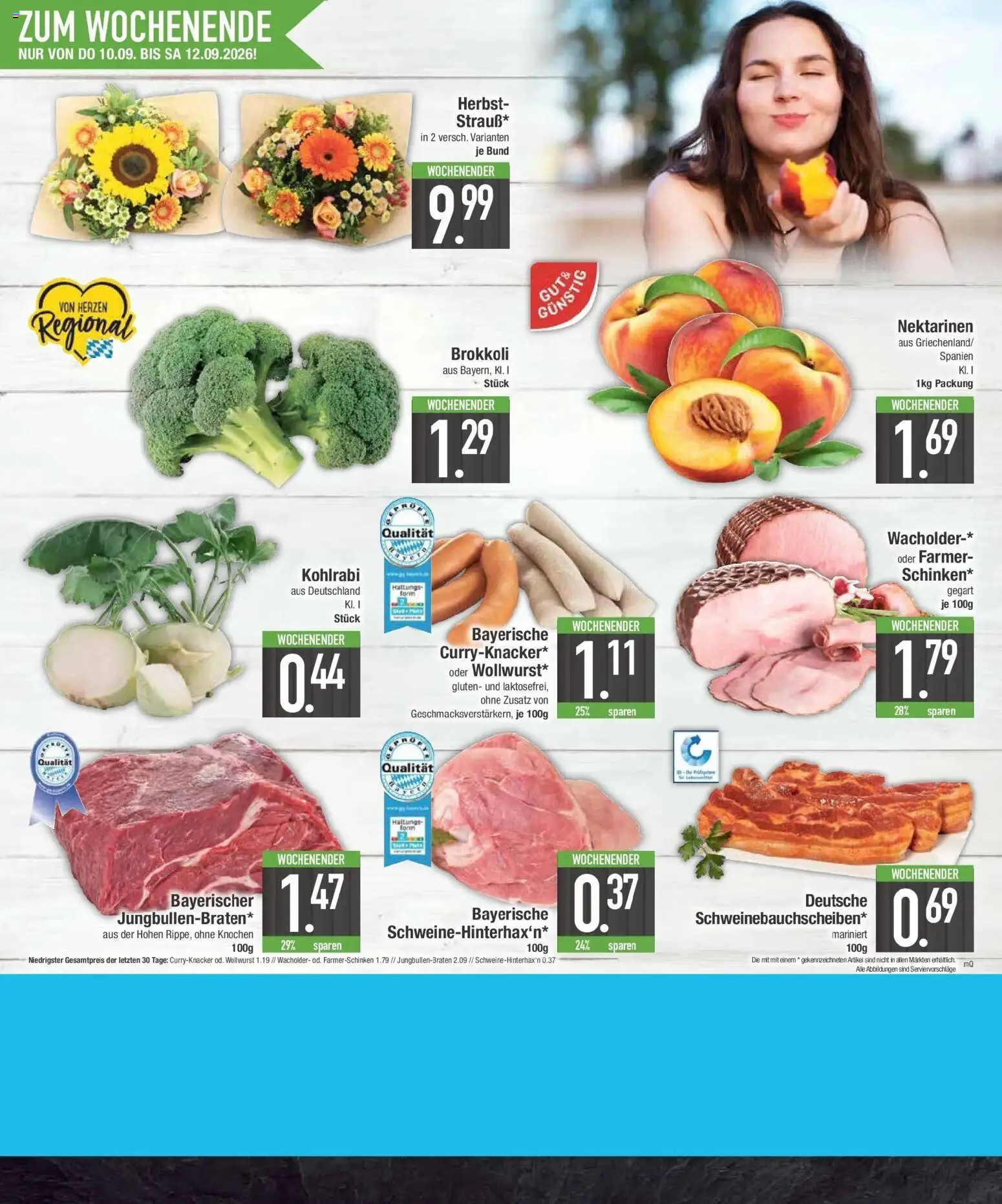 E center Prospekt München (ab 07.09.2026) zum Blättern | Seite: 26 | Produkte: Nektarinen, Kohlrabi, Brokkoli