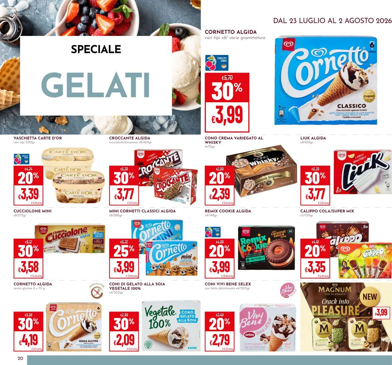 Volantino Pan del 23/07/2026 | Pagina: 20 | Prodotti: Crema, Cornetto, Panna, Cacao