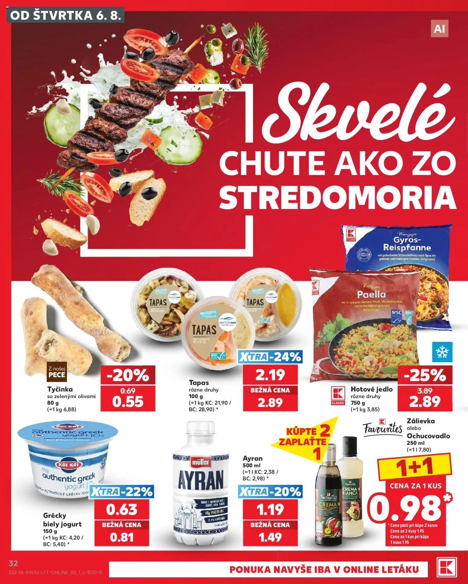 Nové Kaufland akcie – leták je platný od 06.08.2026 | Strana: 32 | Produkty: Jogurt, Biely jogurt